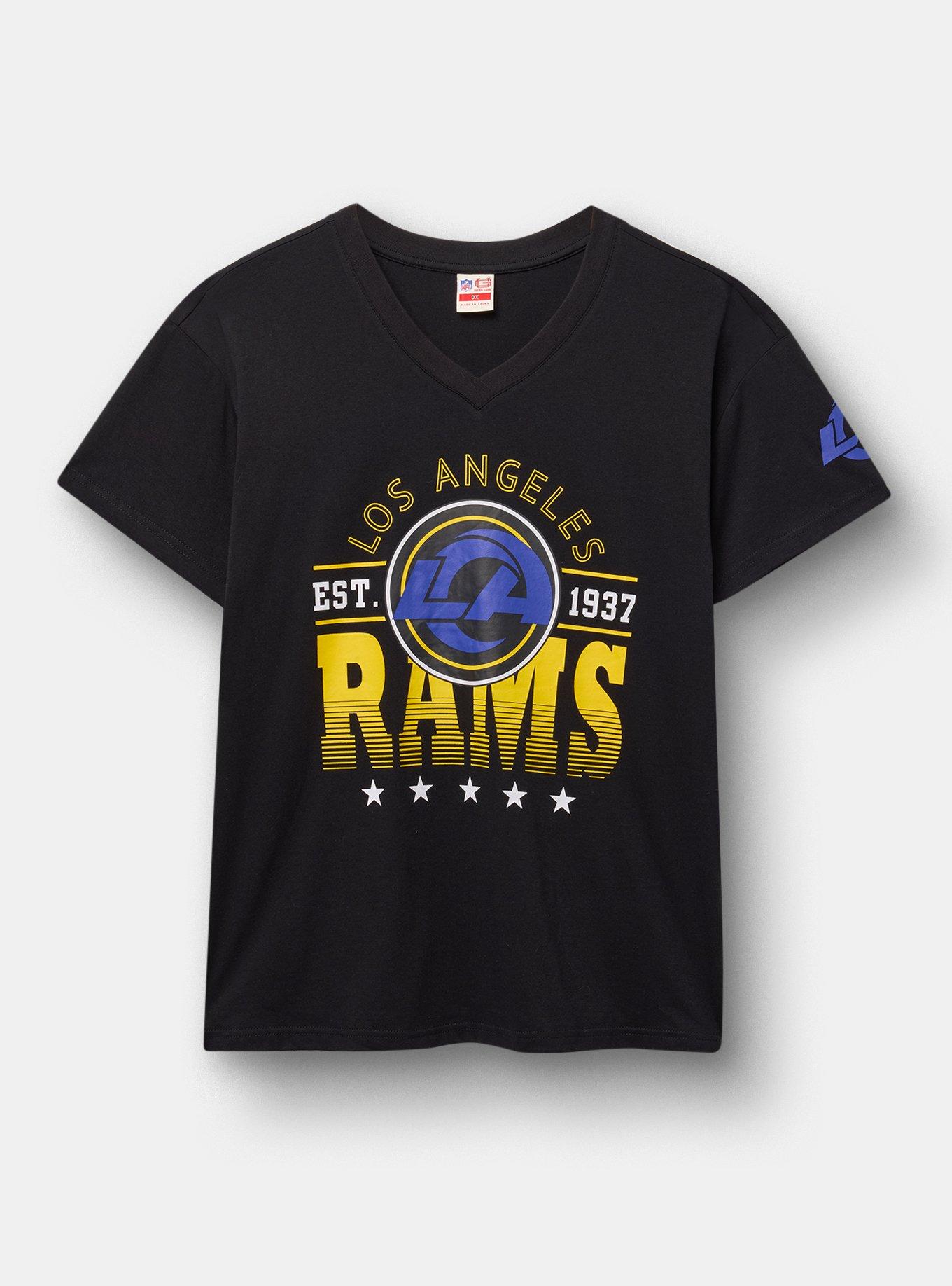 NFL Los Angeles Rams Relaxed Fit V-Neck Tee, DEEP BLACK, hi-res