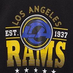 NFL Los Angeles Rams Relaxed Fit V-Neck Tee, DEEP BLACK, swatch