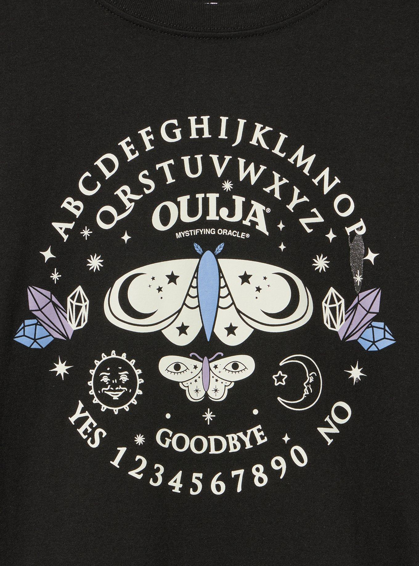 Plus Size Ouija Classic Cotton Crew Tee, OUIJA MOTH DEEP BLACK, alternate