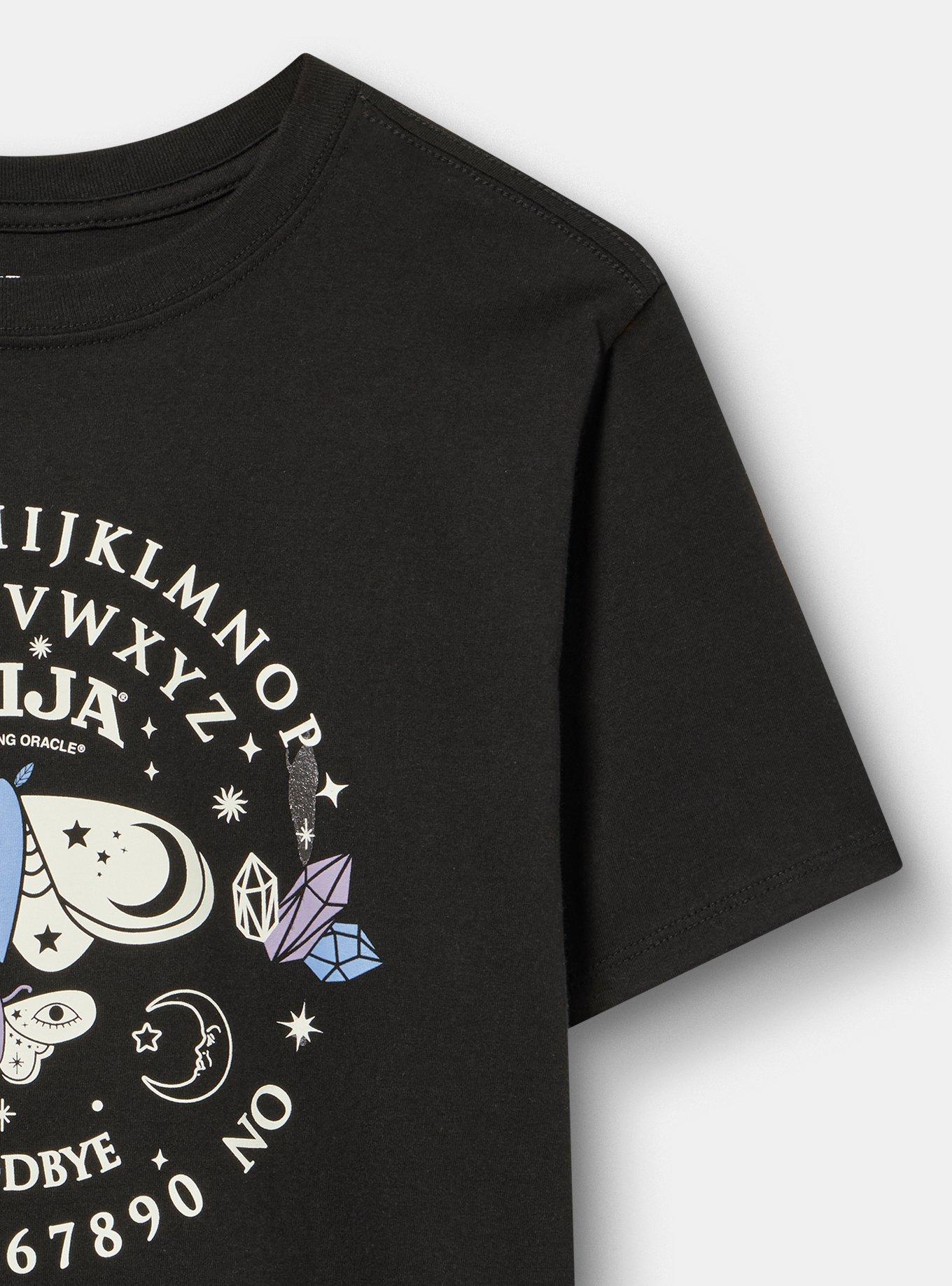 Plus Size Ouija Classic Cotton Crew Tee, OUIJA MOTH DEEP BLACK, alternate