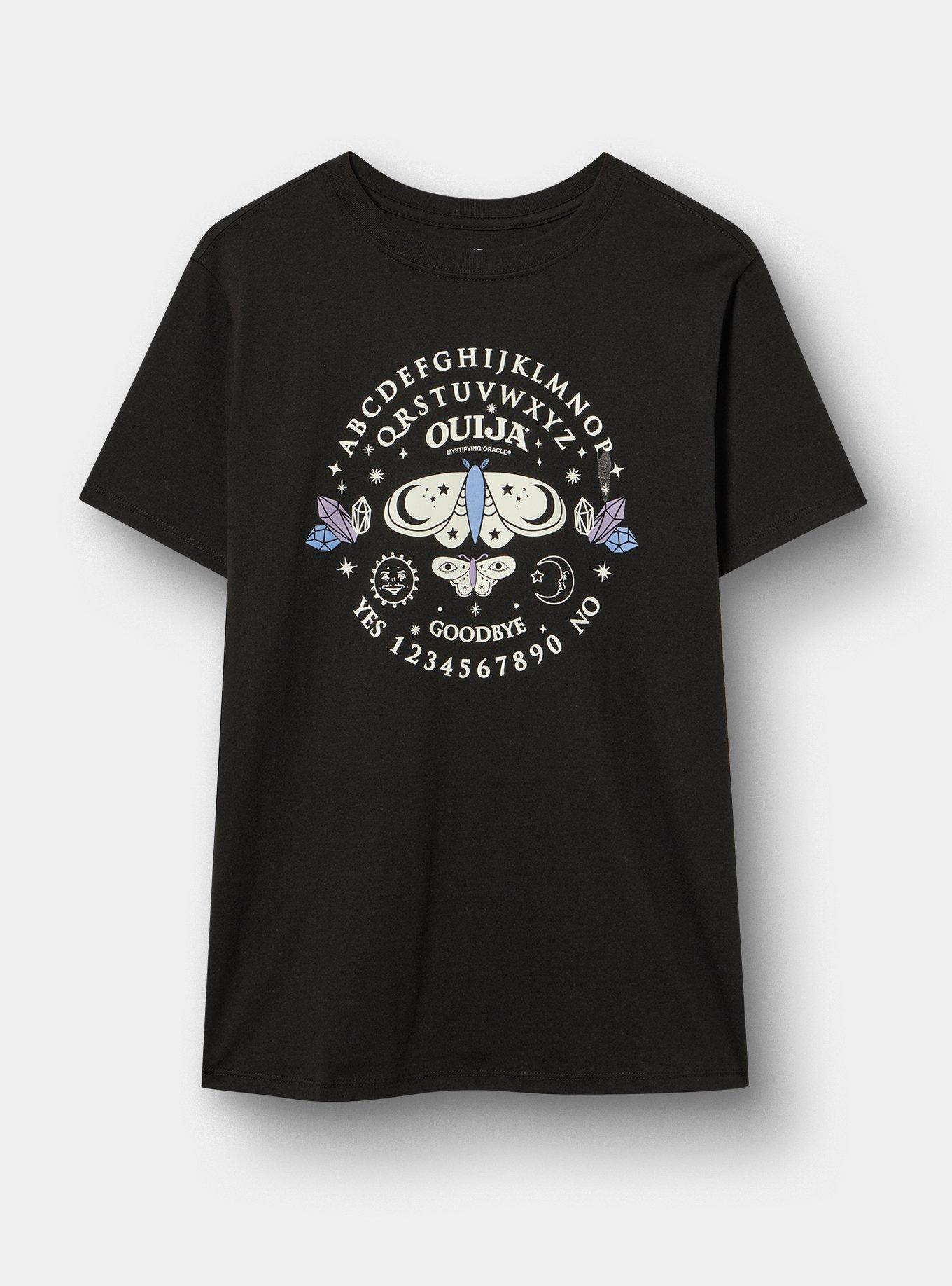 Plus Size Ouija Classic Cotton Crew Tee, OUIJA MOTH DEEP BLACK, hi-res