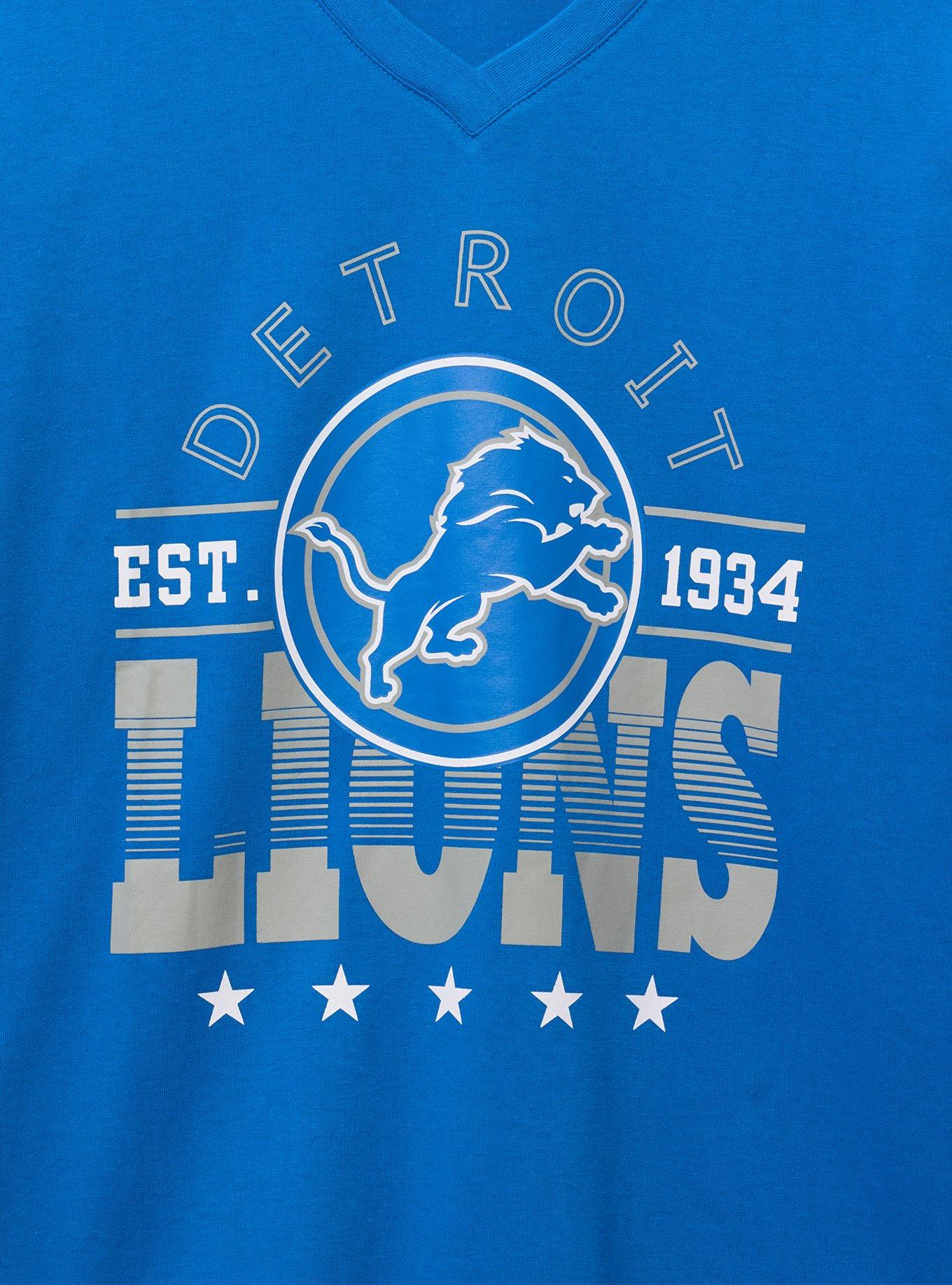 NFL Detroit Lions Relaxed V-Neck Tee, BLUE, alternate