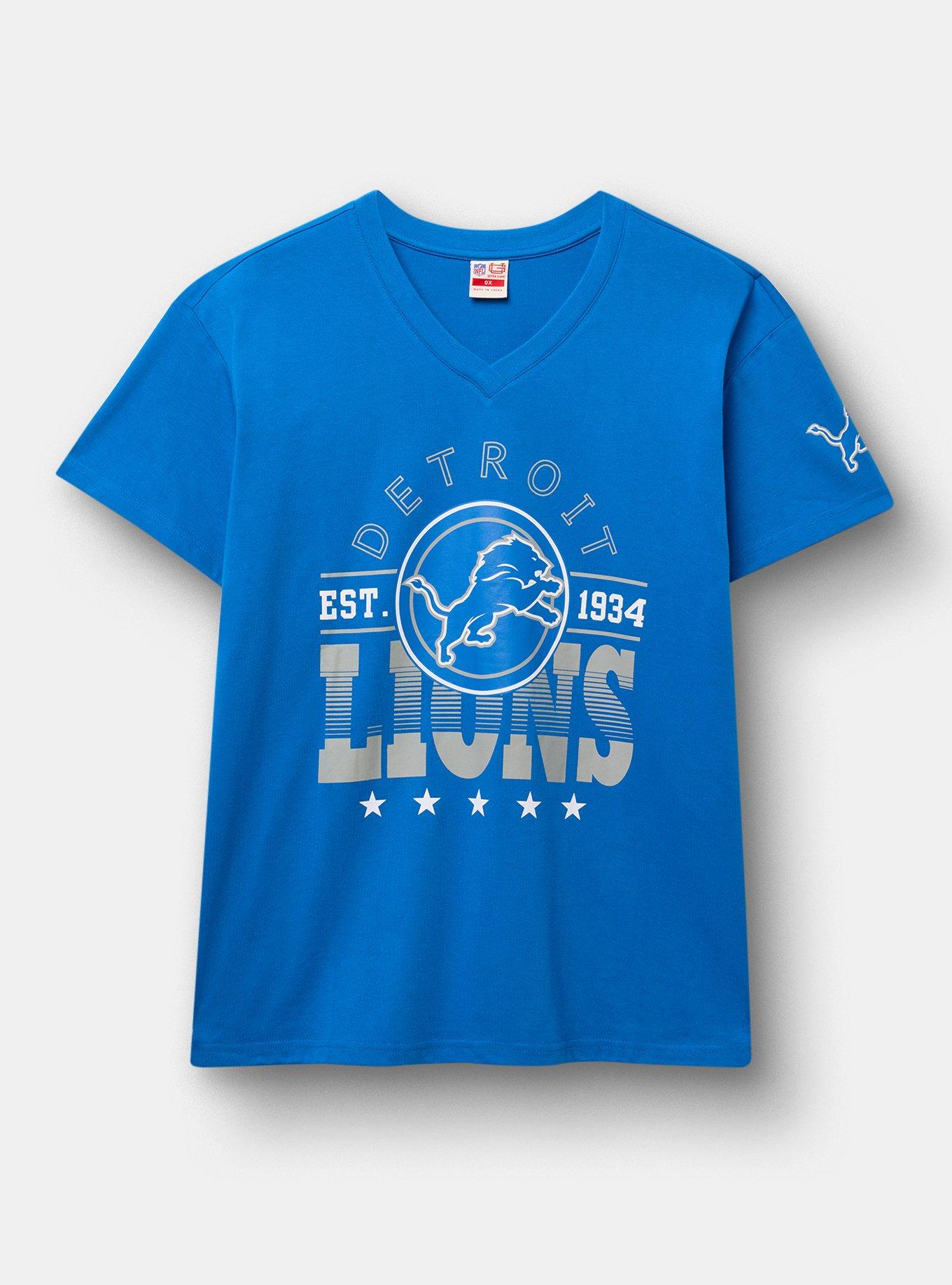NFL Detroit Lions Relaxed V-Neck Tee, BLUE, hi-res