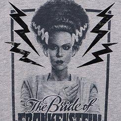 Universal Bride of Frankenstein Classic Cotton V-Neck Tee, BRIDE OF FRANKENSTEIN LT HEATHER GREY, swatch