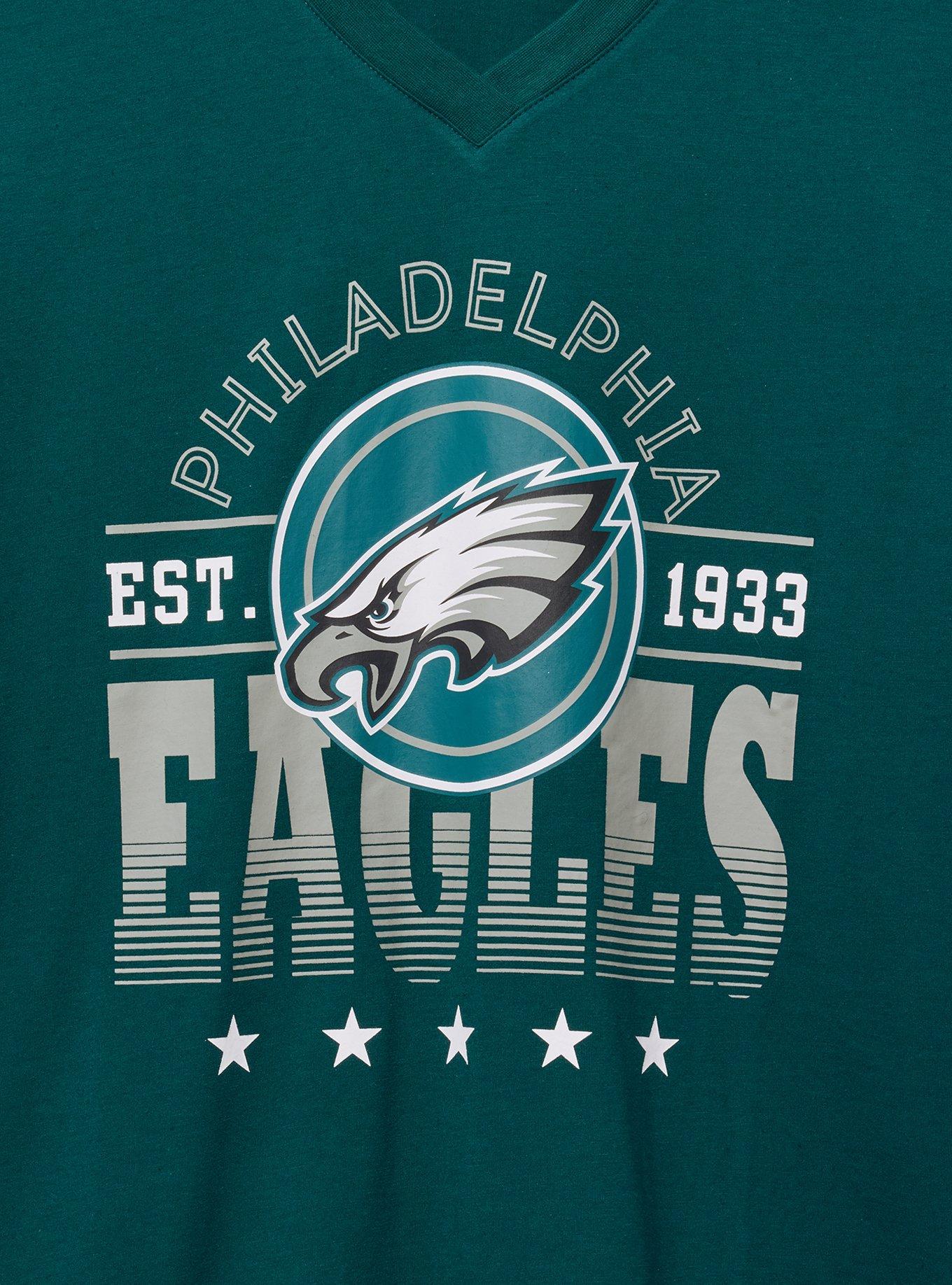 NFL Philadelphia Eagles Relaxed V-Neck Tee, GREEN, alternate