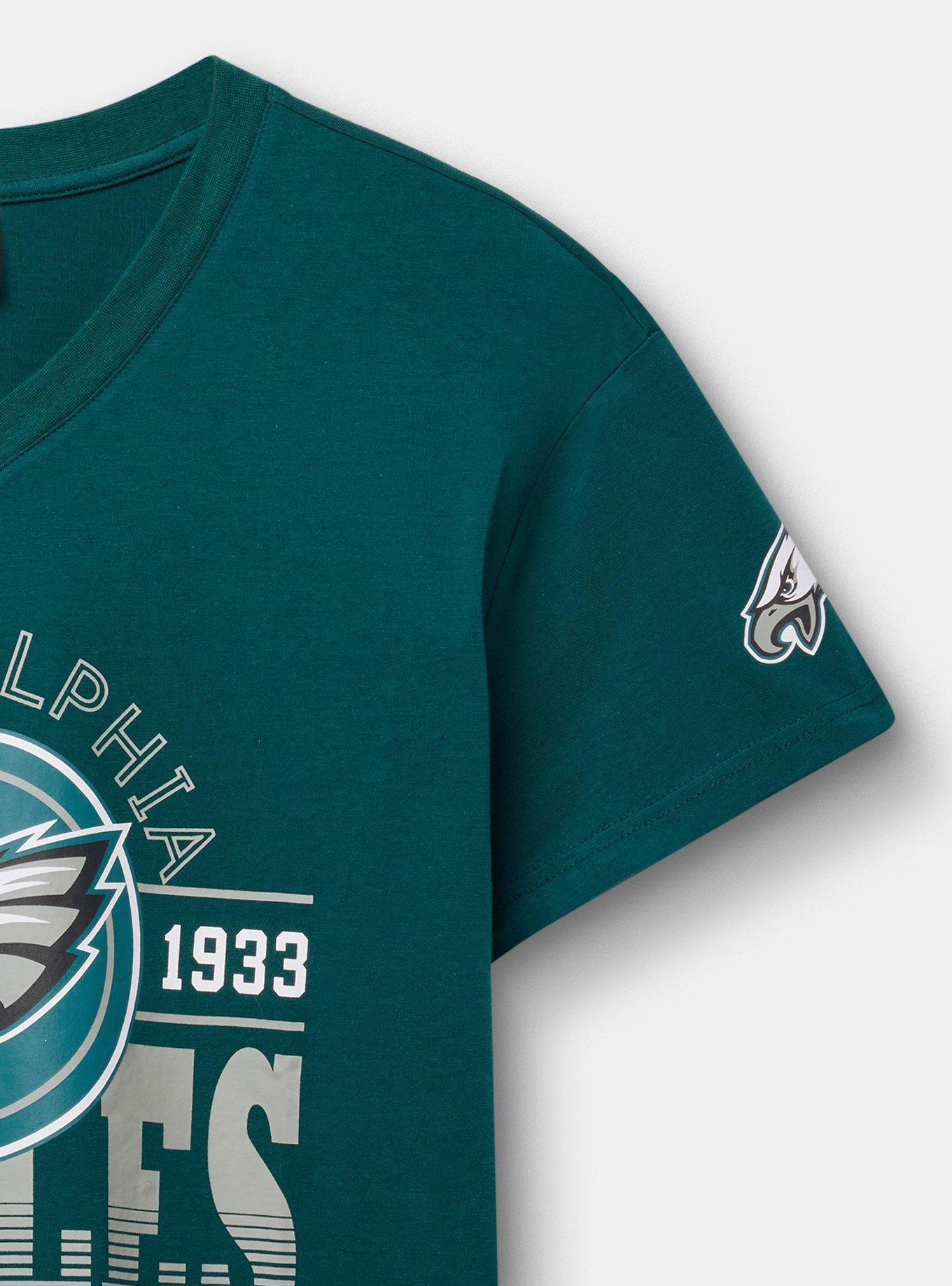 NFL Philadelphia Eagles Relaxed V-Neck Tee, GREEN, alternate