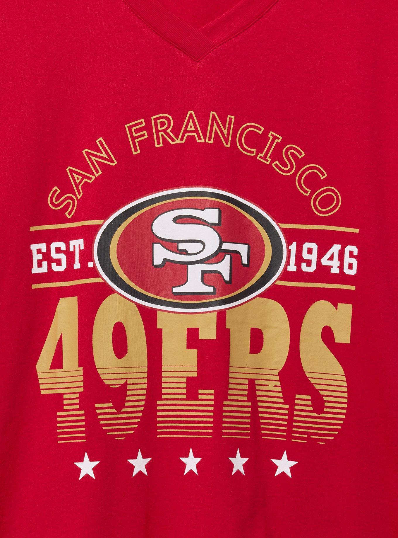 NFL San Francisco 49ers Relaxed V-Neck Tee, RED, alternate