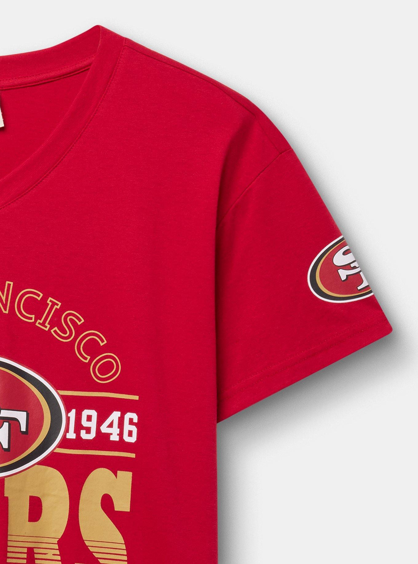 NFL San Francisco 49ers Relaxed V-Neck Tee, RED, alternate