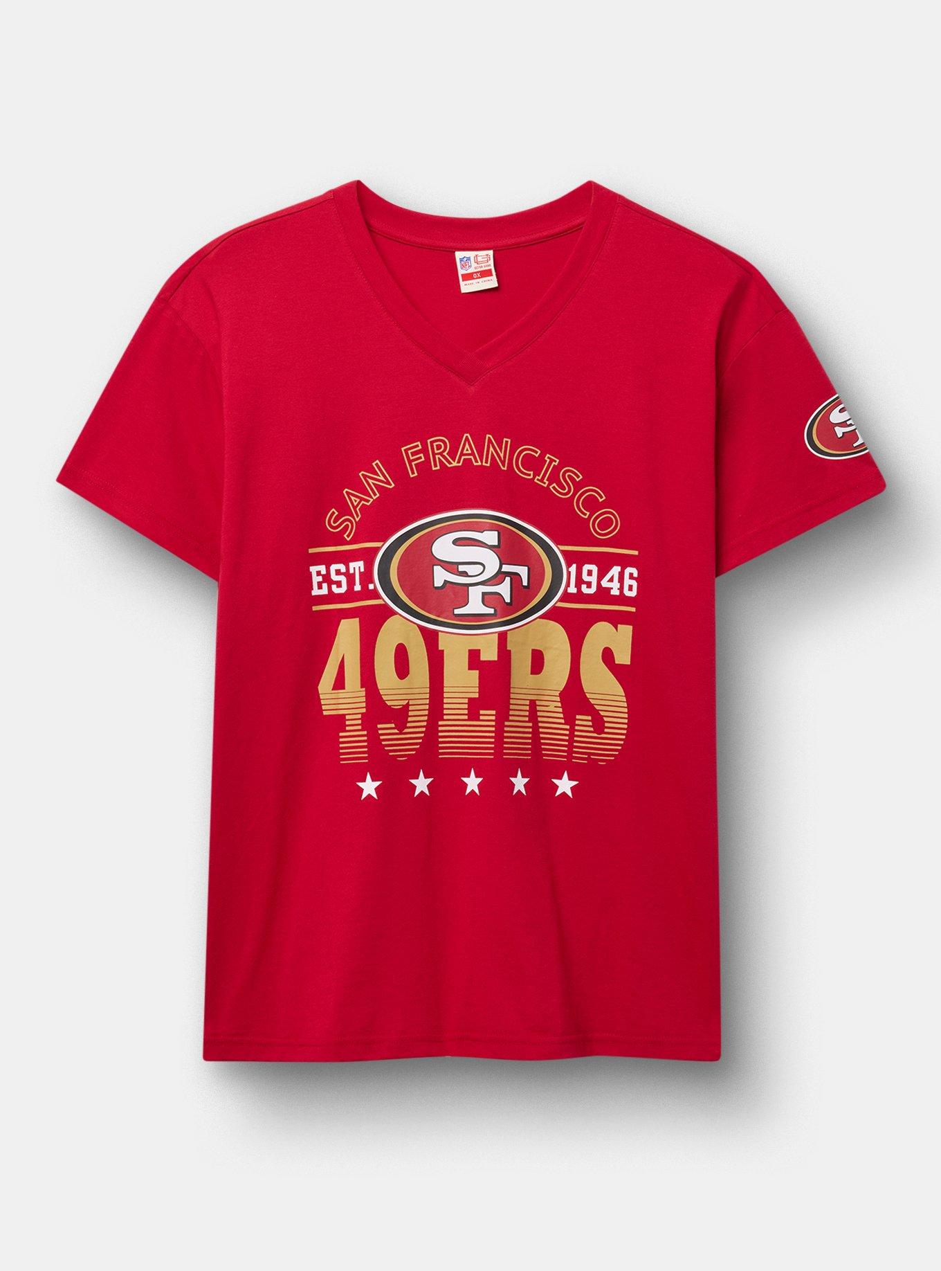 NFL San Francisco 49ers Relaxed V-Neck Tee, RED, hi-res