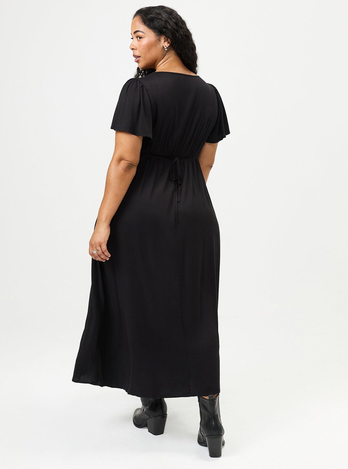 Fit & Flare Maxi Dress, DEEP BLACK, alternate