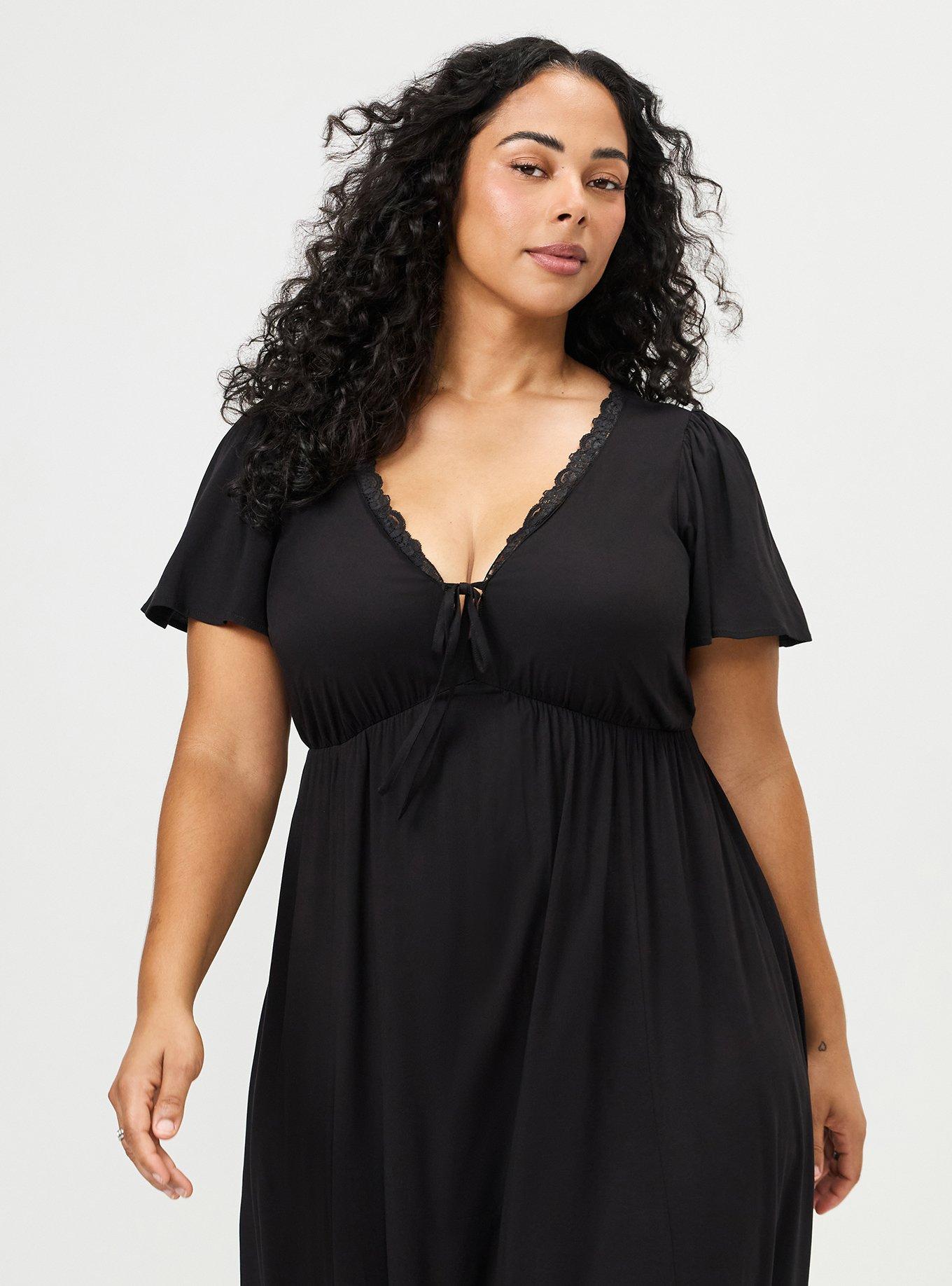 Fit & Flare Maxi Dress, DEEP BLACK, alternate