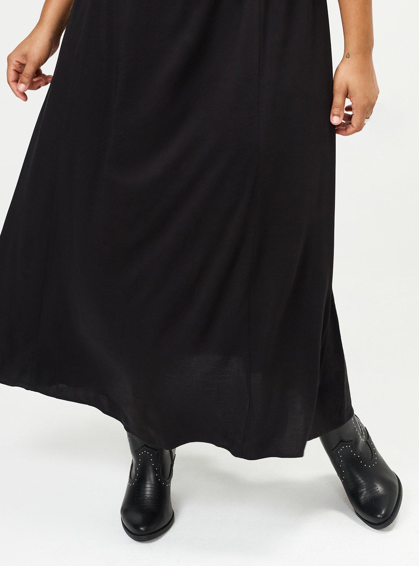 Fit & Flare Maxi Dress, DEEP BLACK, alternate