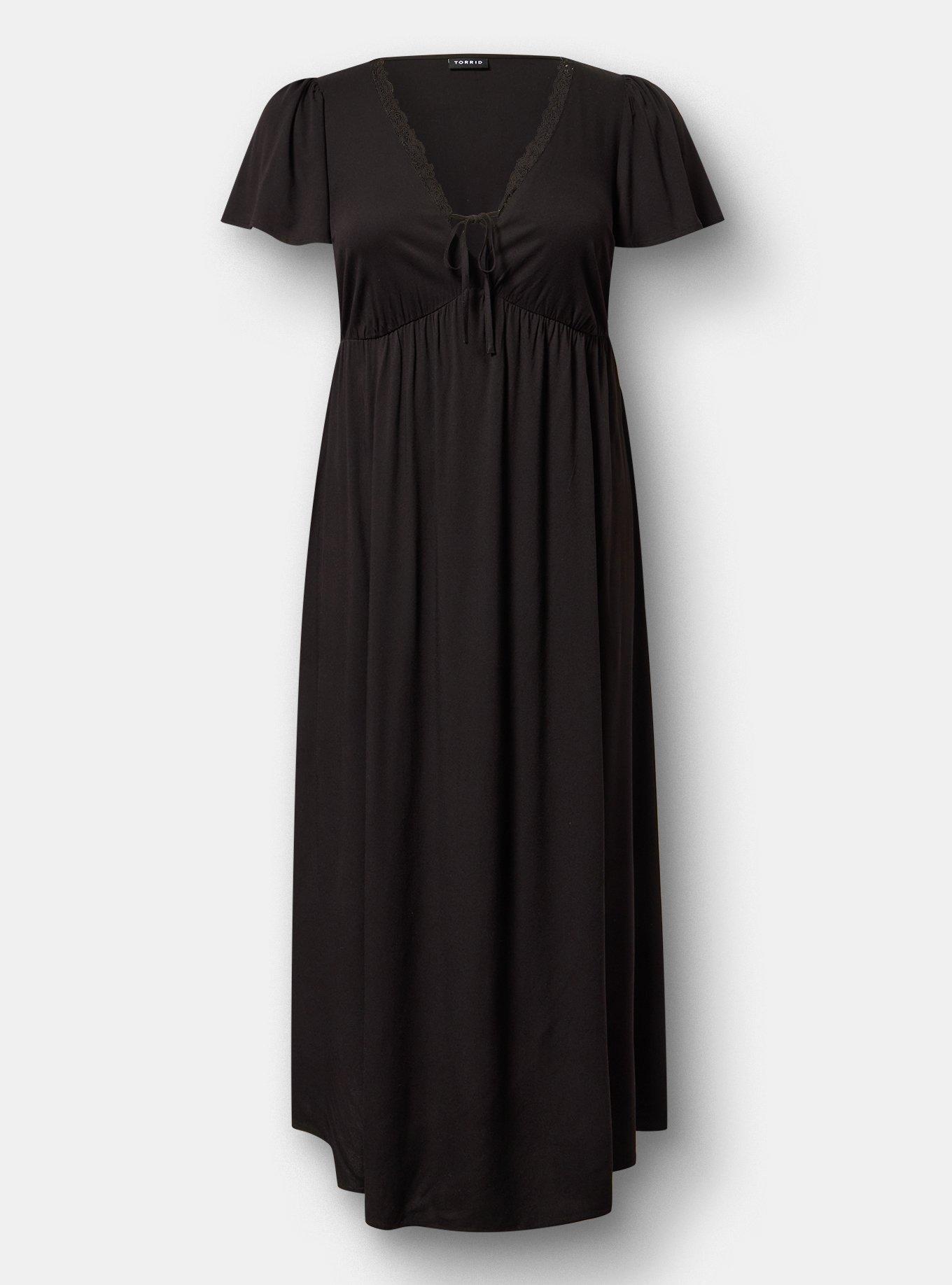 Fit & Flare Maxi Dress, DEEP BLACK, hi-res