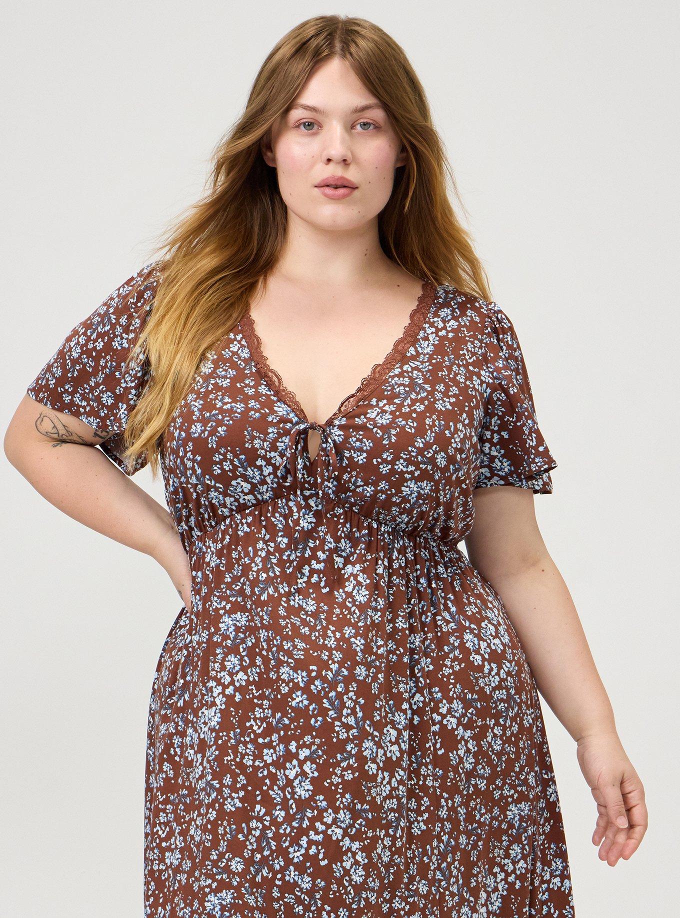 Fit & Flare Maxi Dress, POSIES FLORAL BROWN, alternate