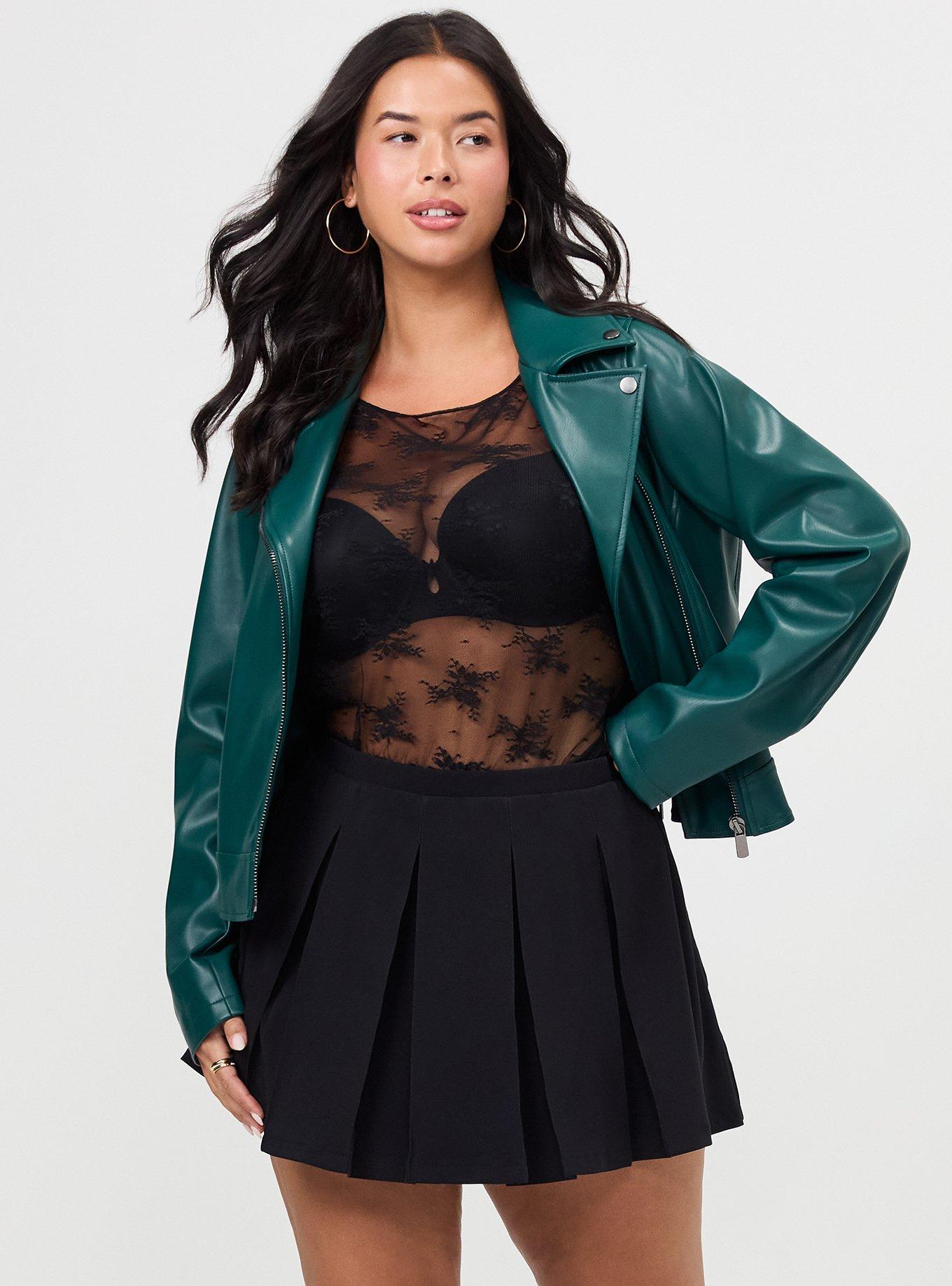 Classic Faux Leather Moto Jacket, BOTANICAL GARDEN, alternate