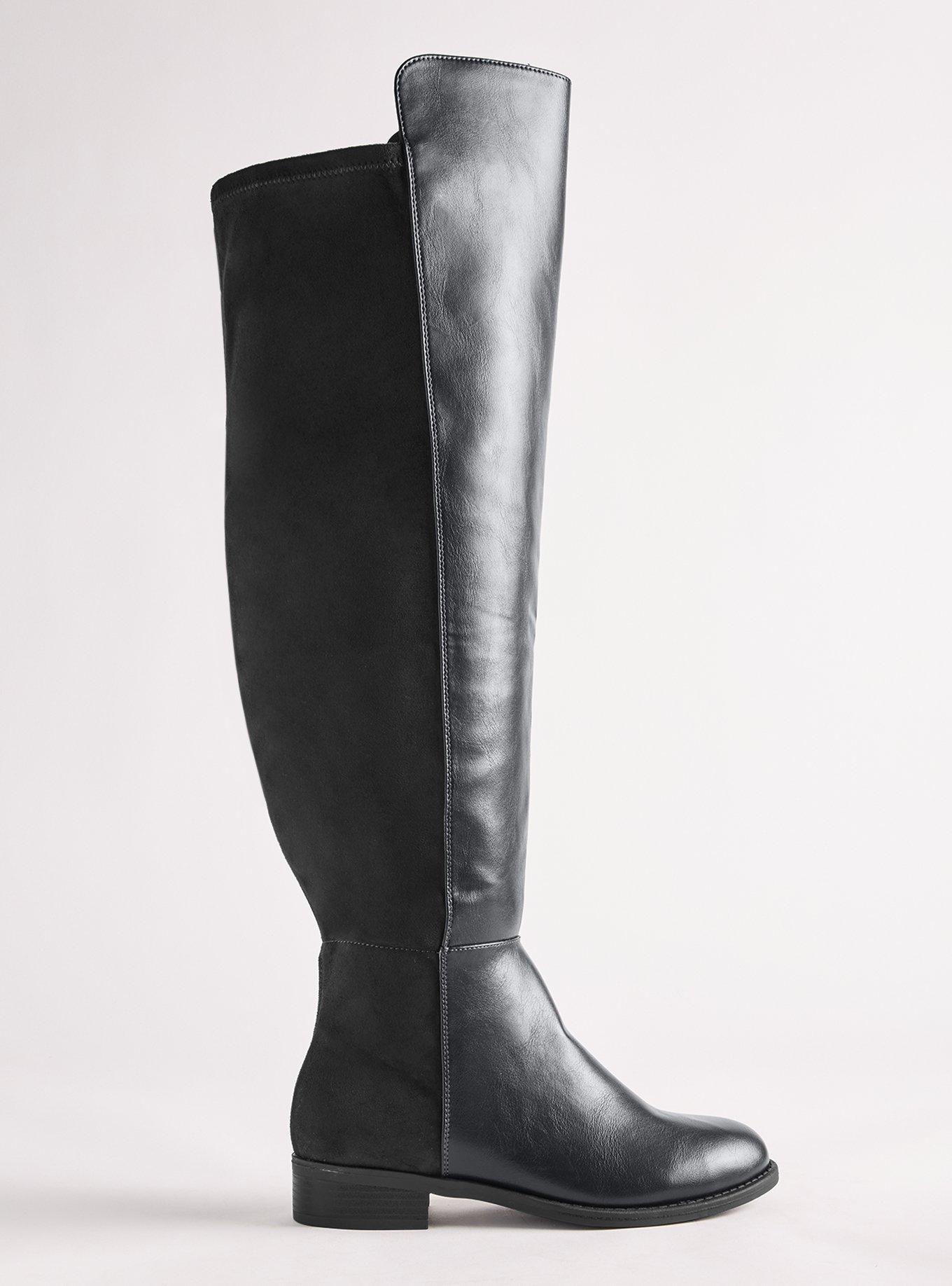 Plus Size Stretch Back Over the Knee Boot (WW), BLACK, alternate