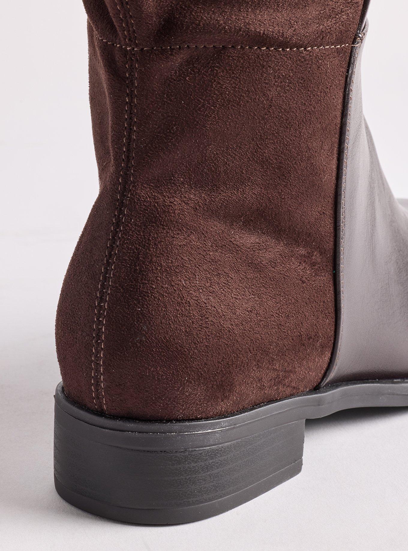 Plus Size Stretch Back Over the Knee Boot (WW), DARK BROWN, alternate