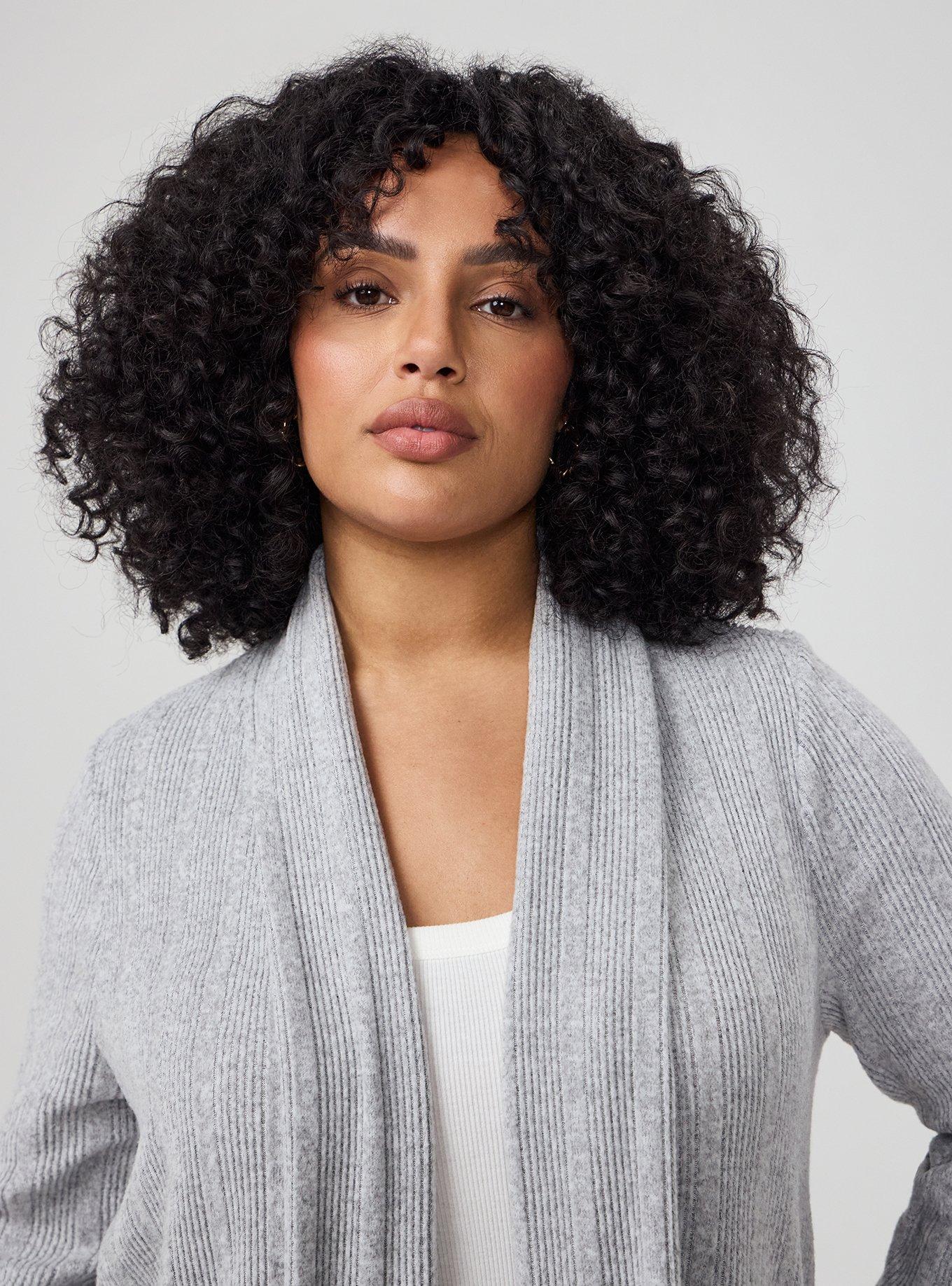 Hacci Open Front Cardigan, HEATHER GREY HACCI, alternate