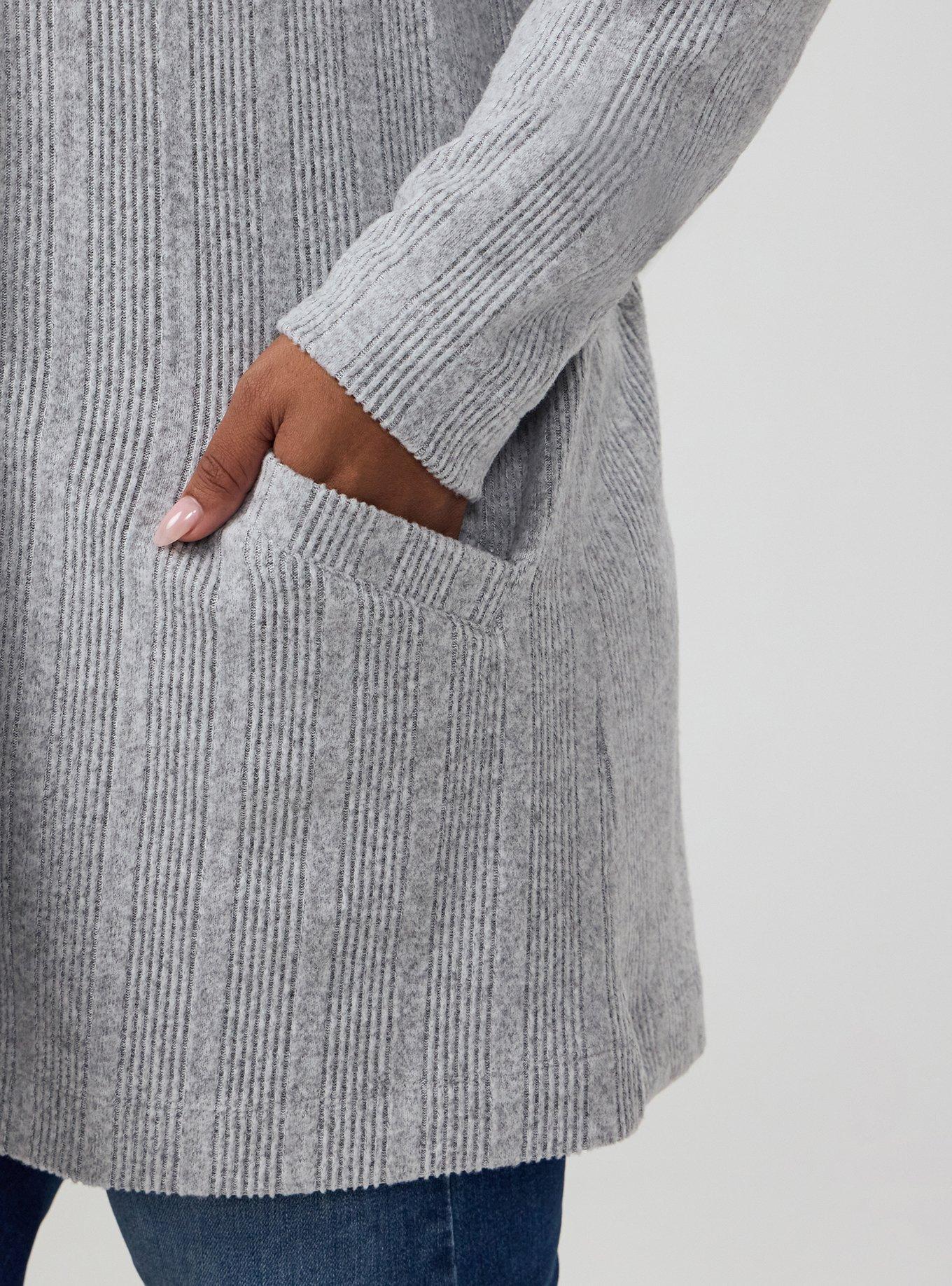Hacci Open Front Cardigan, HEATHER GREY HACCI, alternate