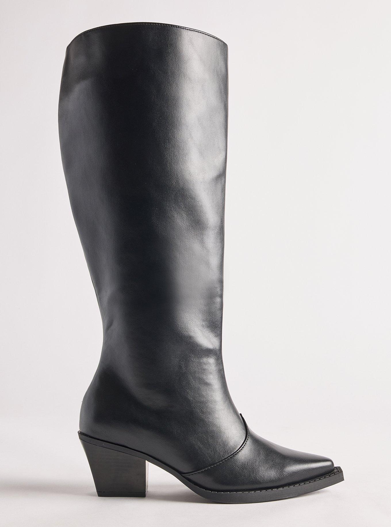 Plus Size Snip Toe Heeled Boot (WW), BLACK, alternate
