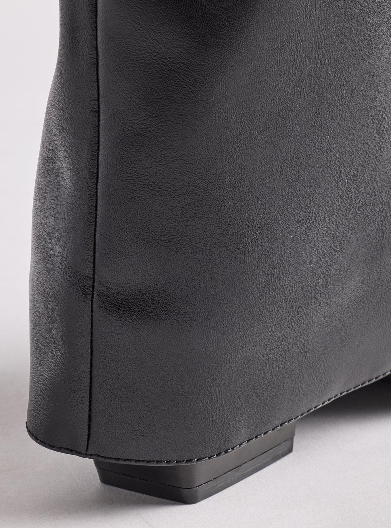 Plus Size Cuff Heeled Knee Boot (WW), BLACK, alternate