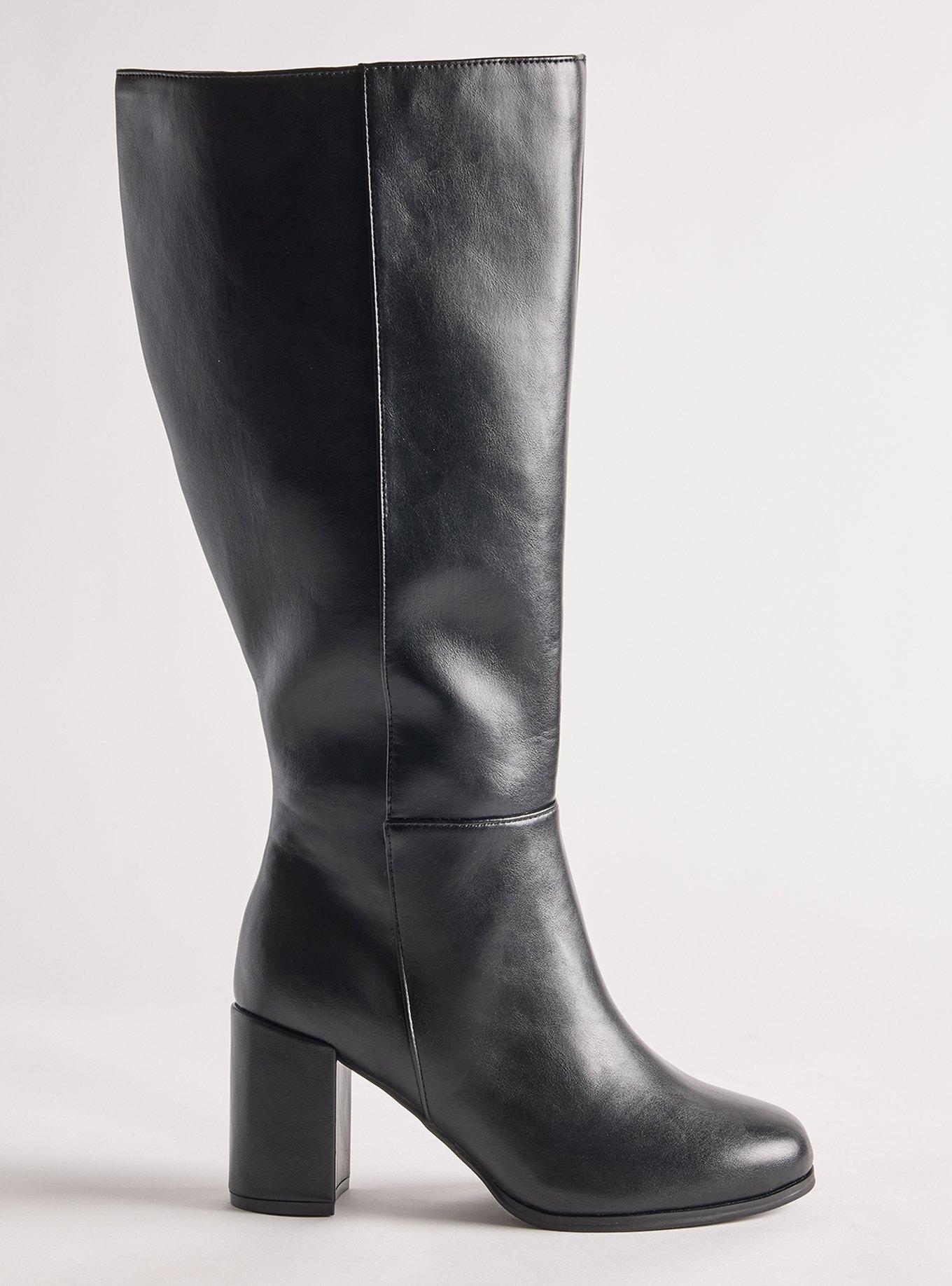 Sleek Heeled Knee Boot (WW), BLACK, alternate