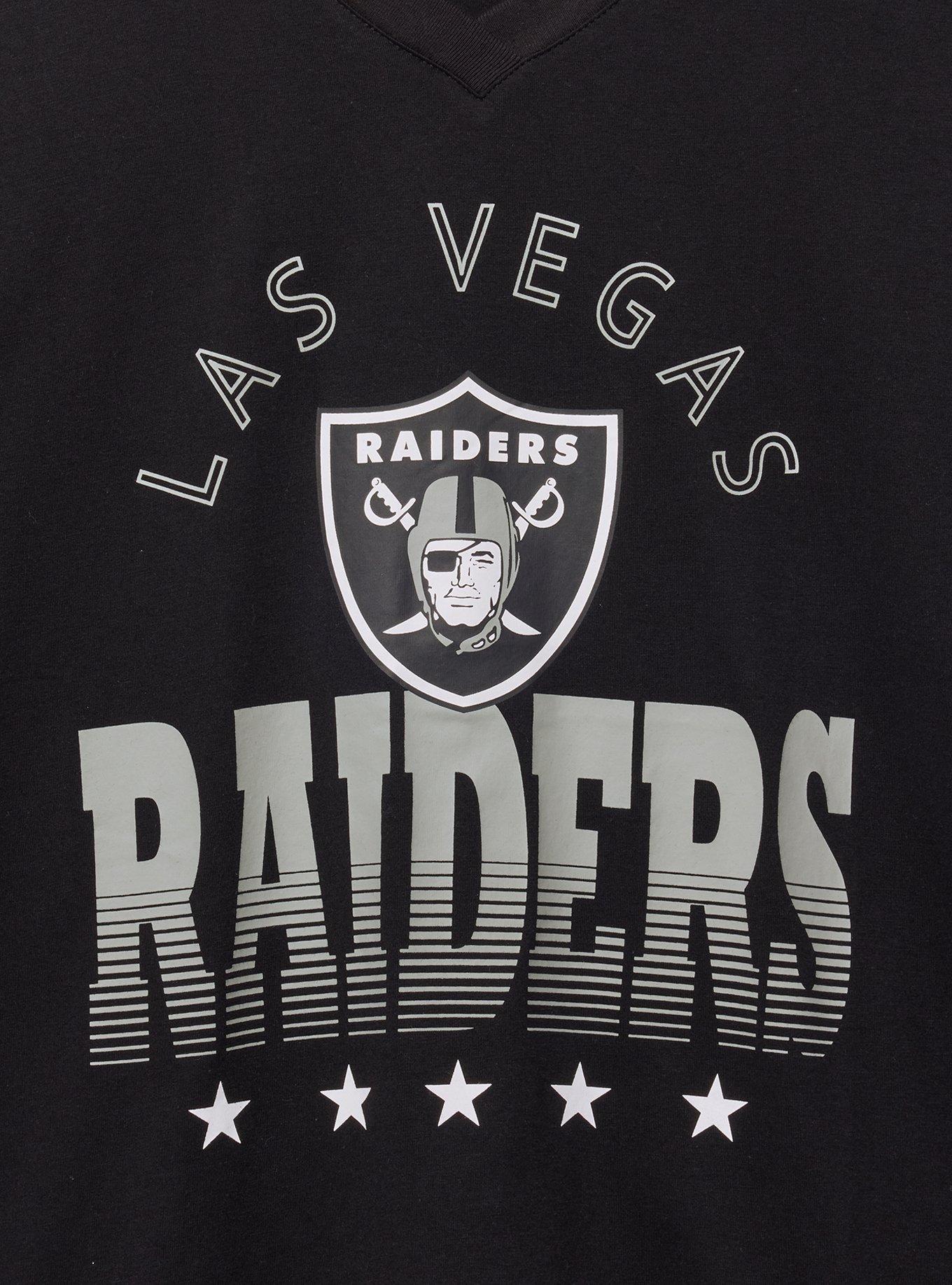 NFL Las Vegas Raiders Relaxed Fit V-Neck Tee, DEEP BLACK, alternate