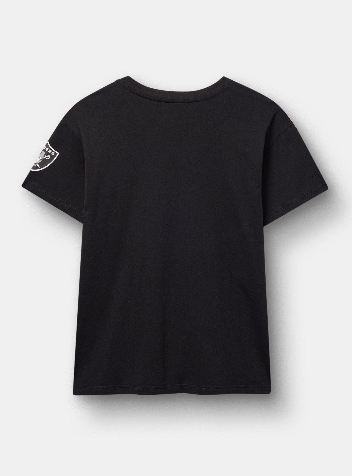 NFL Las Vegas Raiders Relaxed Fit V-Neck Tee, DEEP BLACK, alternate