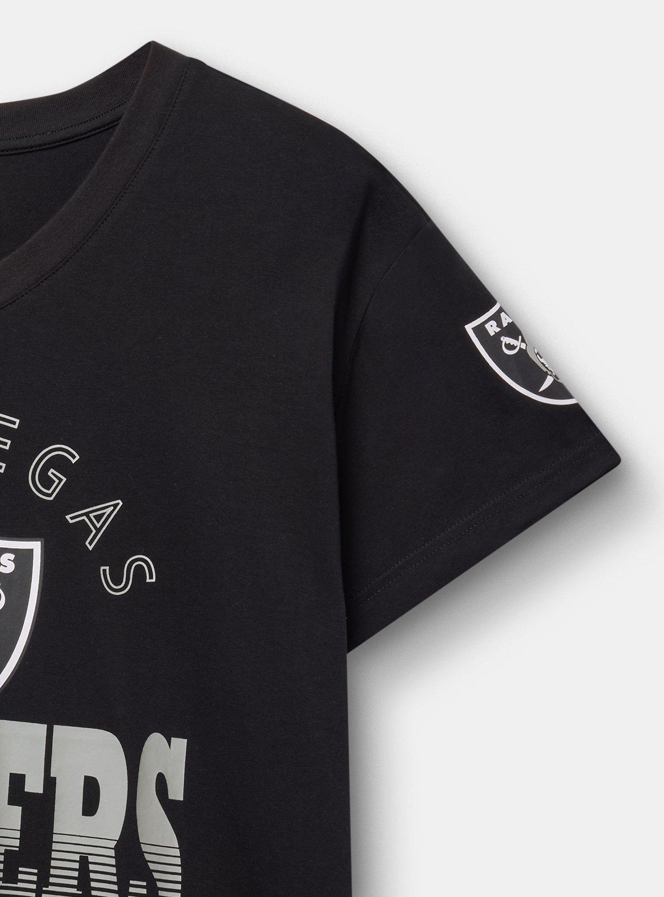 NFL Las Vegas Raiders Relaxed Fit V-Neck Tee, DEEP BLACK, alternate
