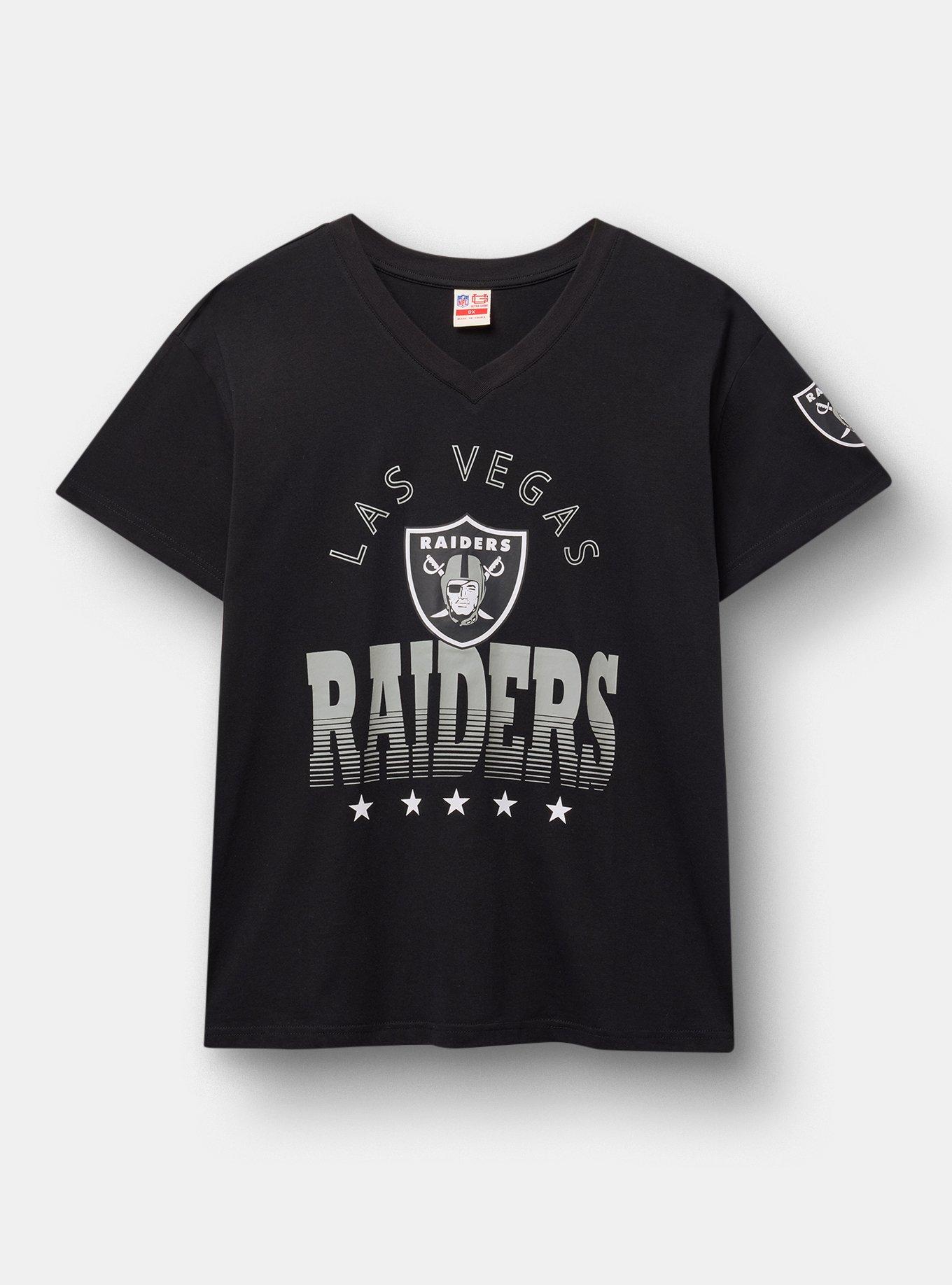 NFL Las Vegas Raiders Relaxed Fit V-Neck Tee, DEEP BLACK, hi-res