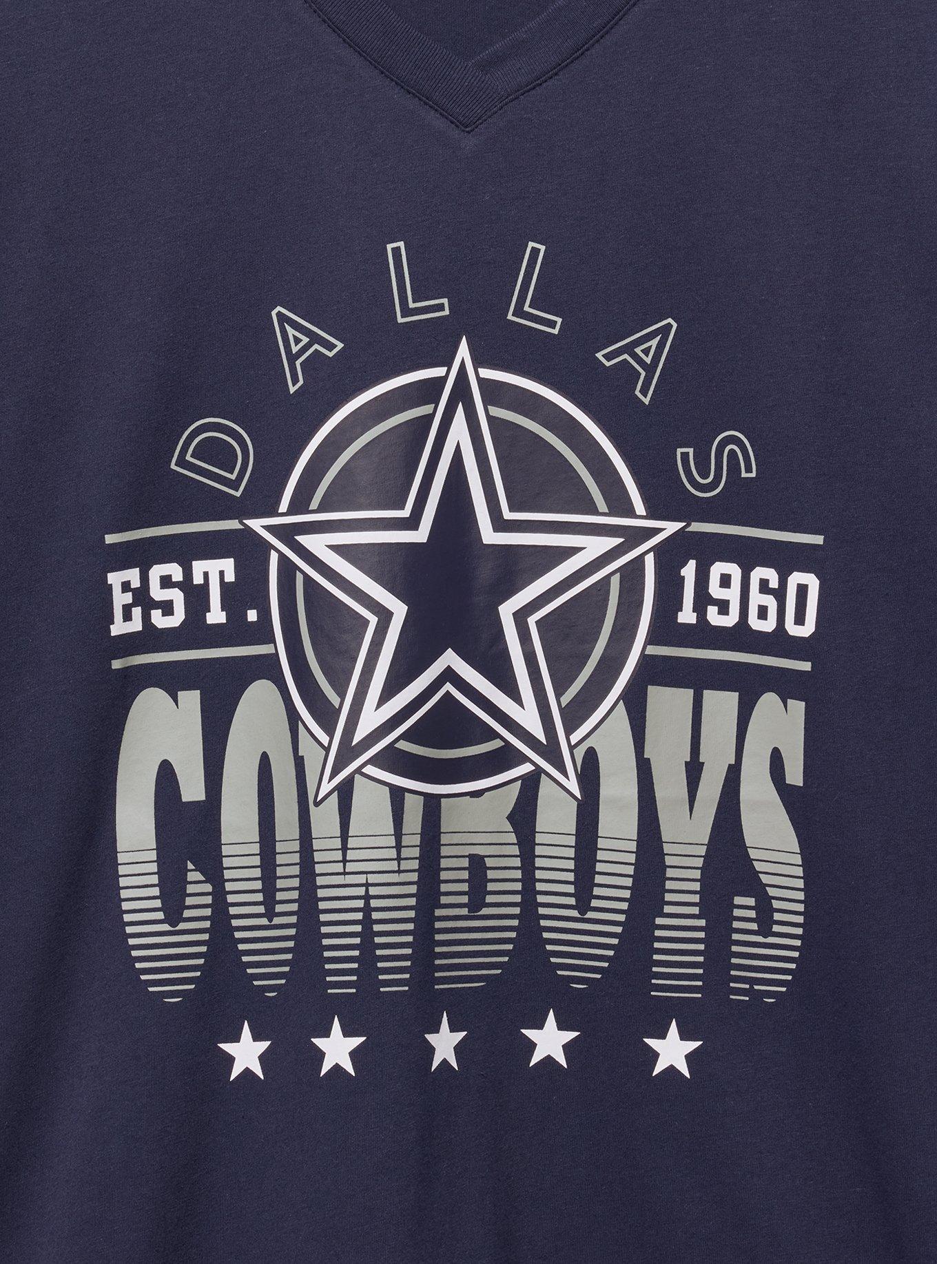 NFL Dallas Cowboys Relaxed Fit V-Neck Tee, NAVY, alternate