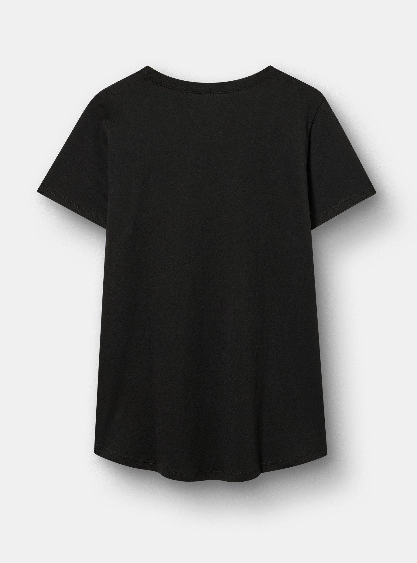 Plus Size Disney Villains Poison Apple Classic Cotton V-Neck Tee, DEEP BLACK, alternate