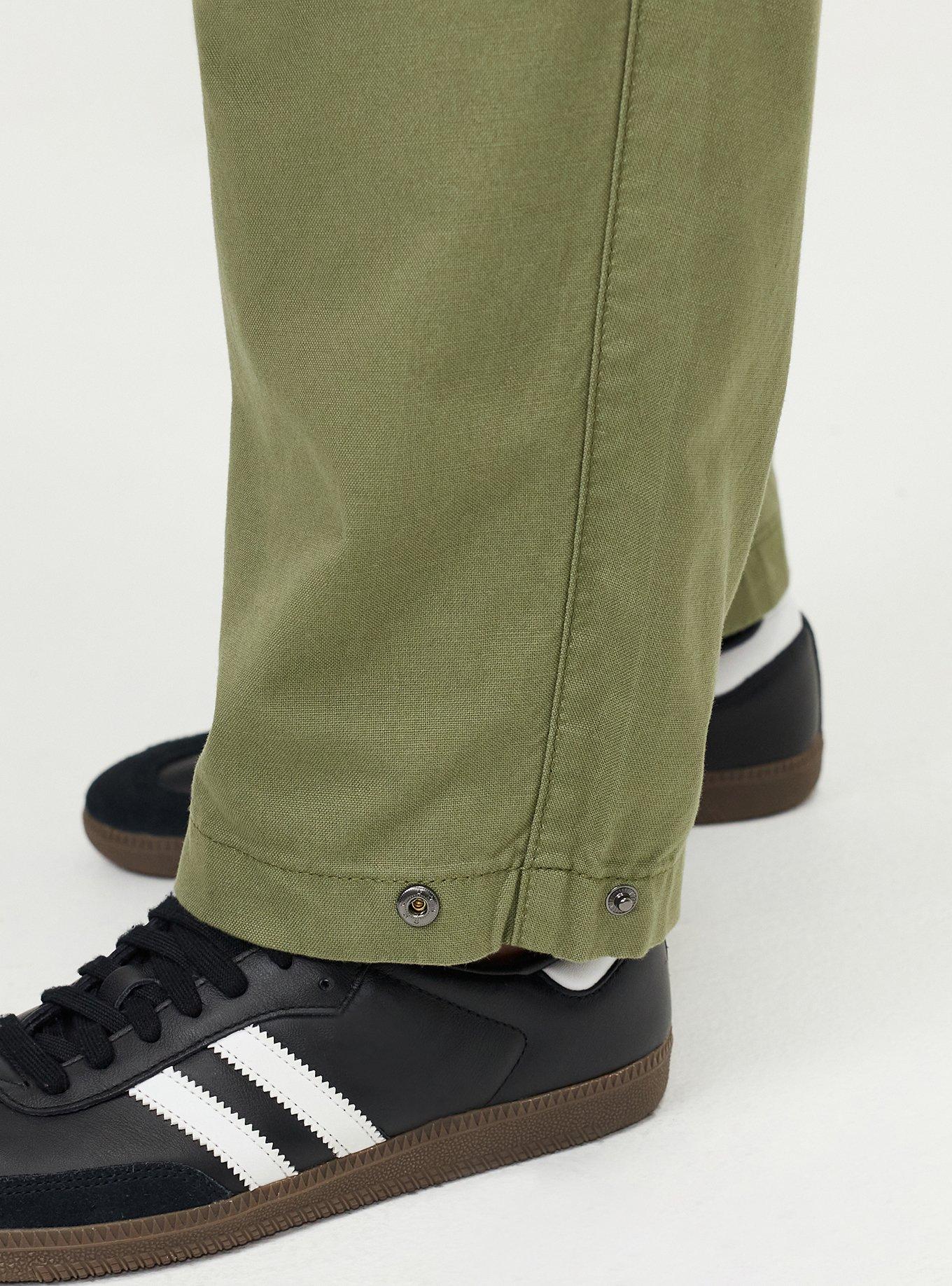 High-Rise Lightweight Canvas Barrel Pant, OLIVINE, alternate