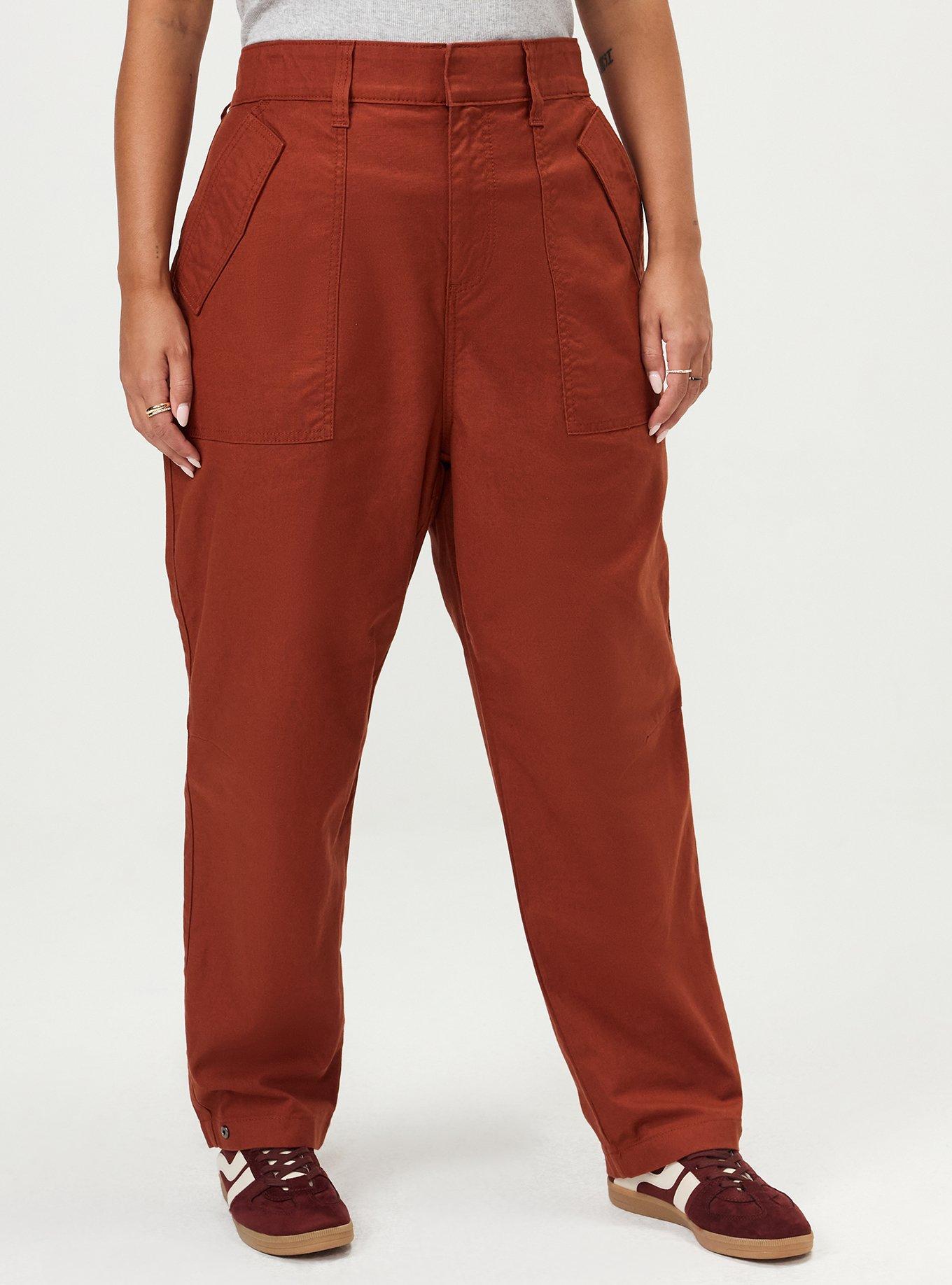 High-Rise Lightweight Canvas Barrel Pant, ROASTED RUSSET, alternate