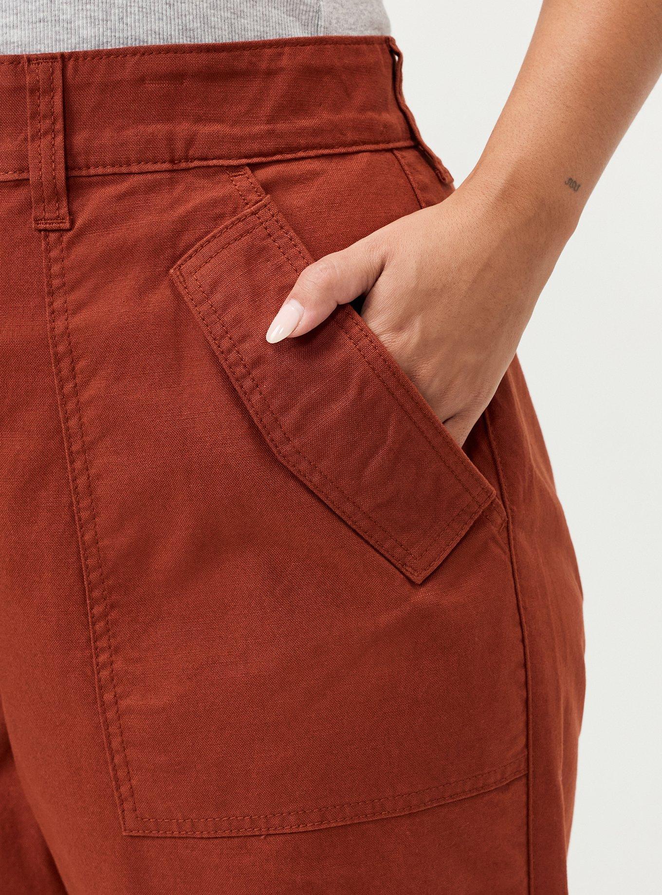 High-Rise Lightweight Canvas Barrel Pant, ROASTED RUSSET, alternate