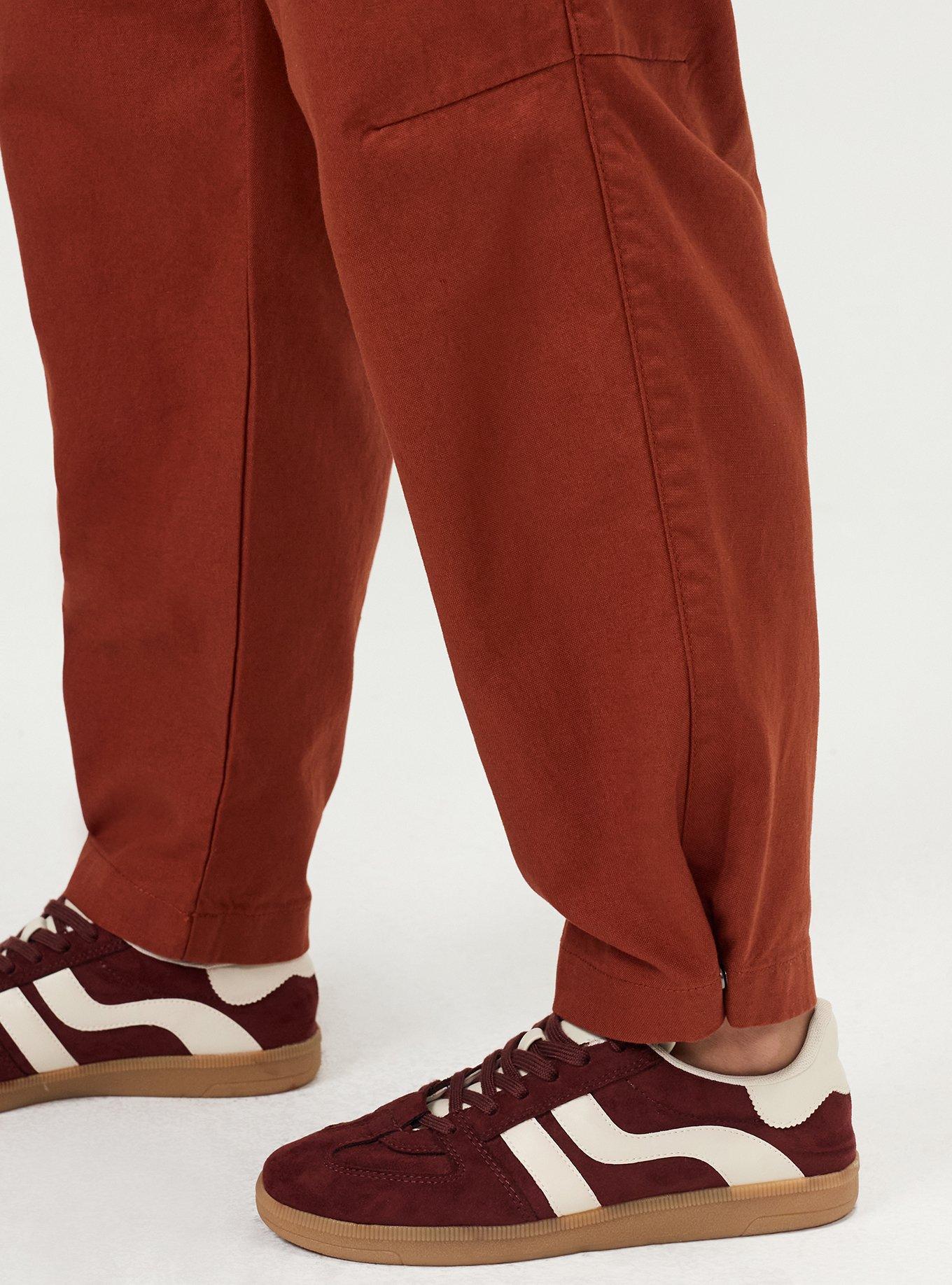 High-Rise Lightweight Canvas Barrel Pant, ROASTED RUSSET, alternate