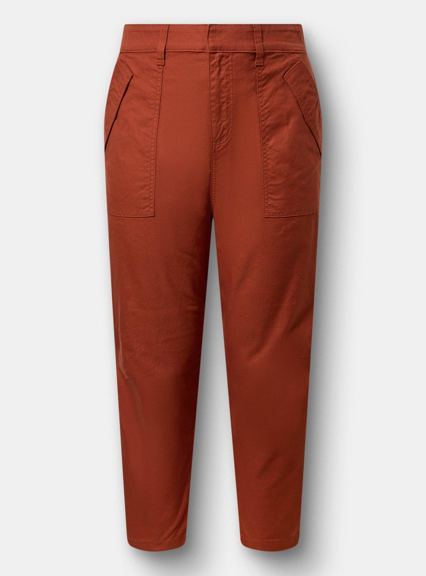High-Rise Lightweight Canvas Barrel Pant, ROASTED RUSSET, flat