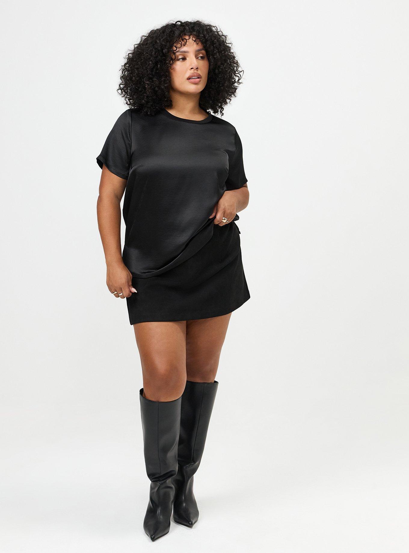 Pull On Suede Skort, DEEP BLACK, alternate