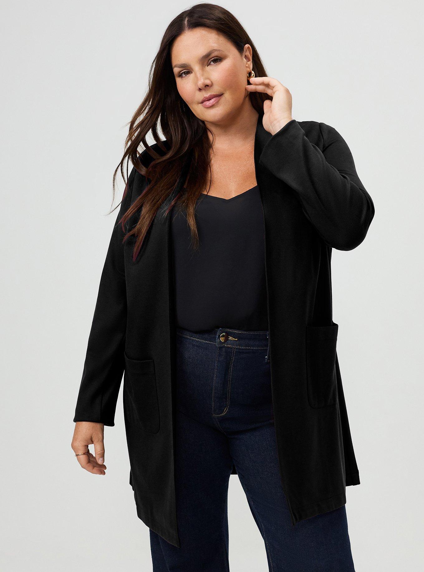 Super Soft Ponte Duster, DEEP BLACK, alternate