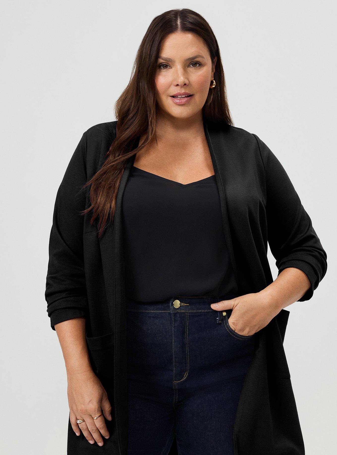 Super Soft Ponte Duster, DEEP BLACK, alternate