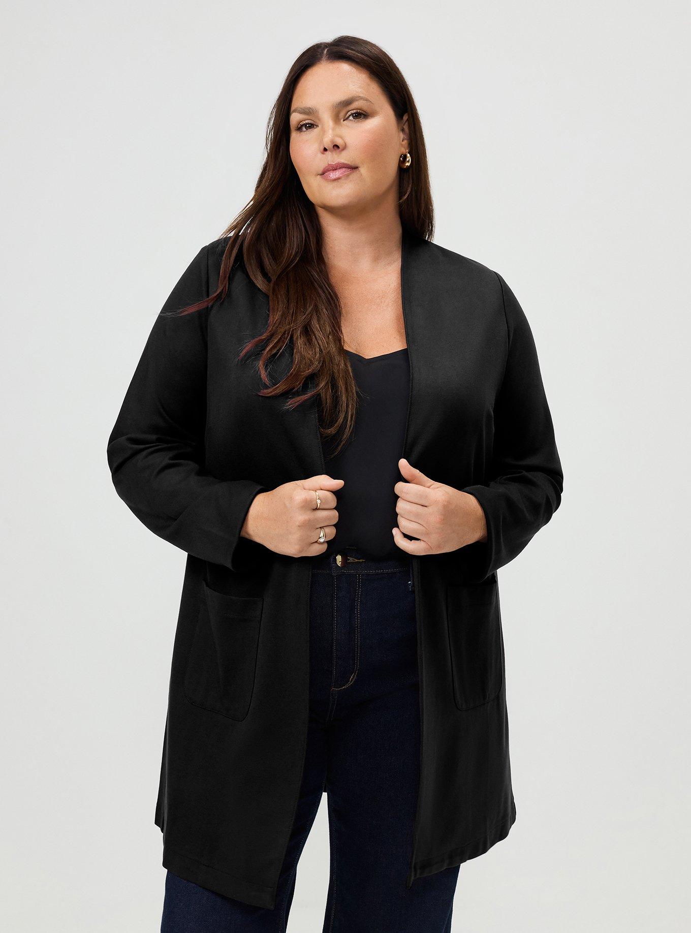 Super Soft Ponte Duster, DEEP BLACK, hi-res