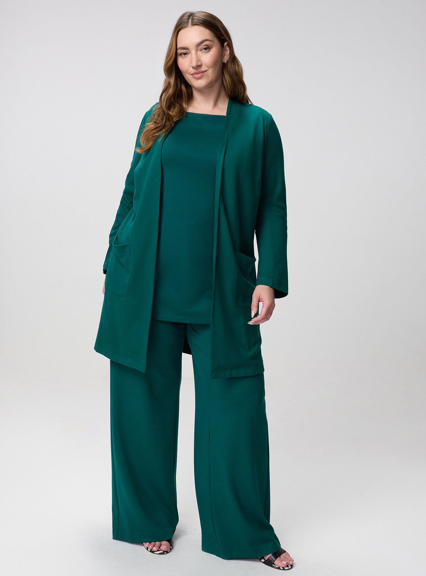 Plus Size Super Soft Ponte Duster, BOTANICAL GARDEN, alternate