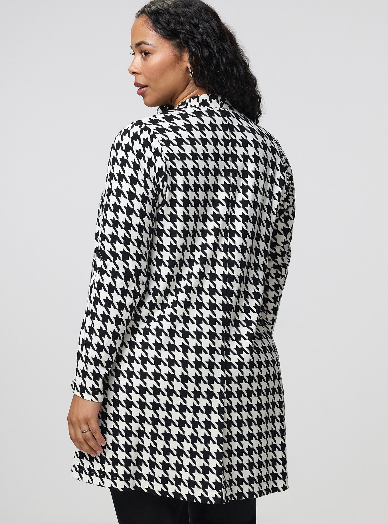 Super Soft Ponte Duster, HARRY HOUNDSTOOTH IVORY, alternate