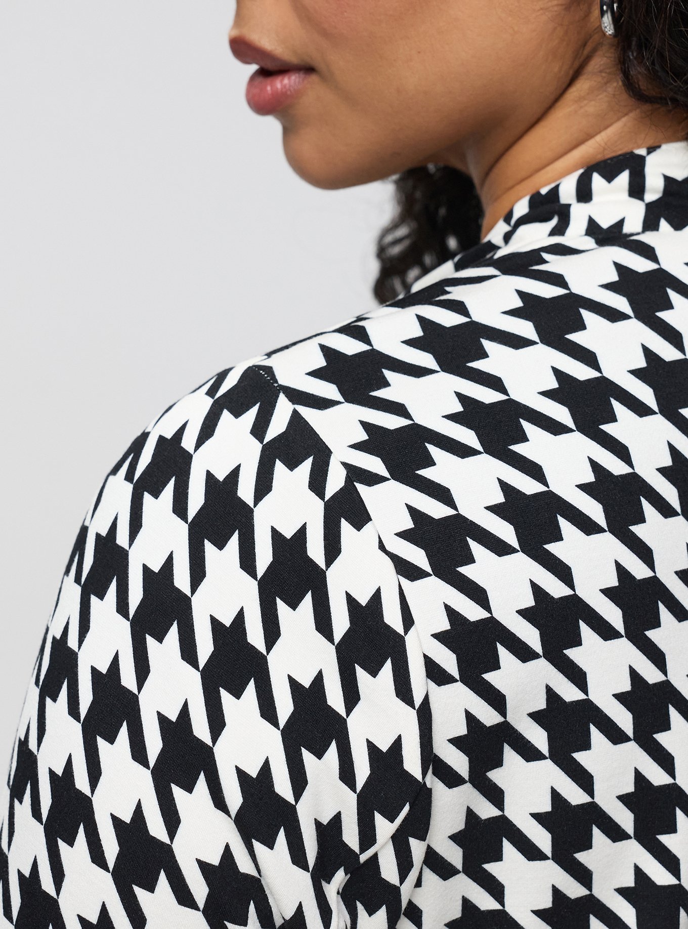 Super Soft Ponte Duster, HARRY HOUNDSTOOTH IVORY, alternate