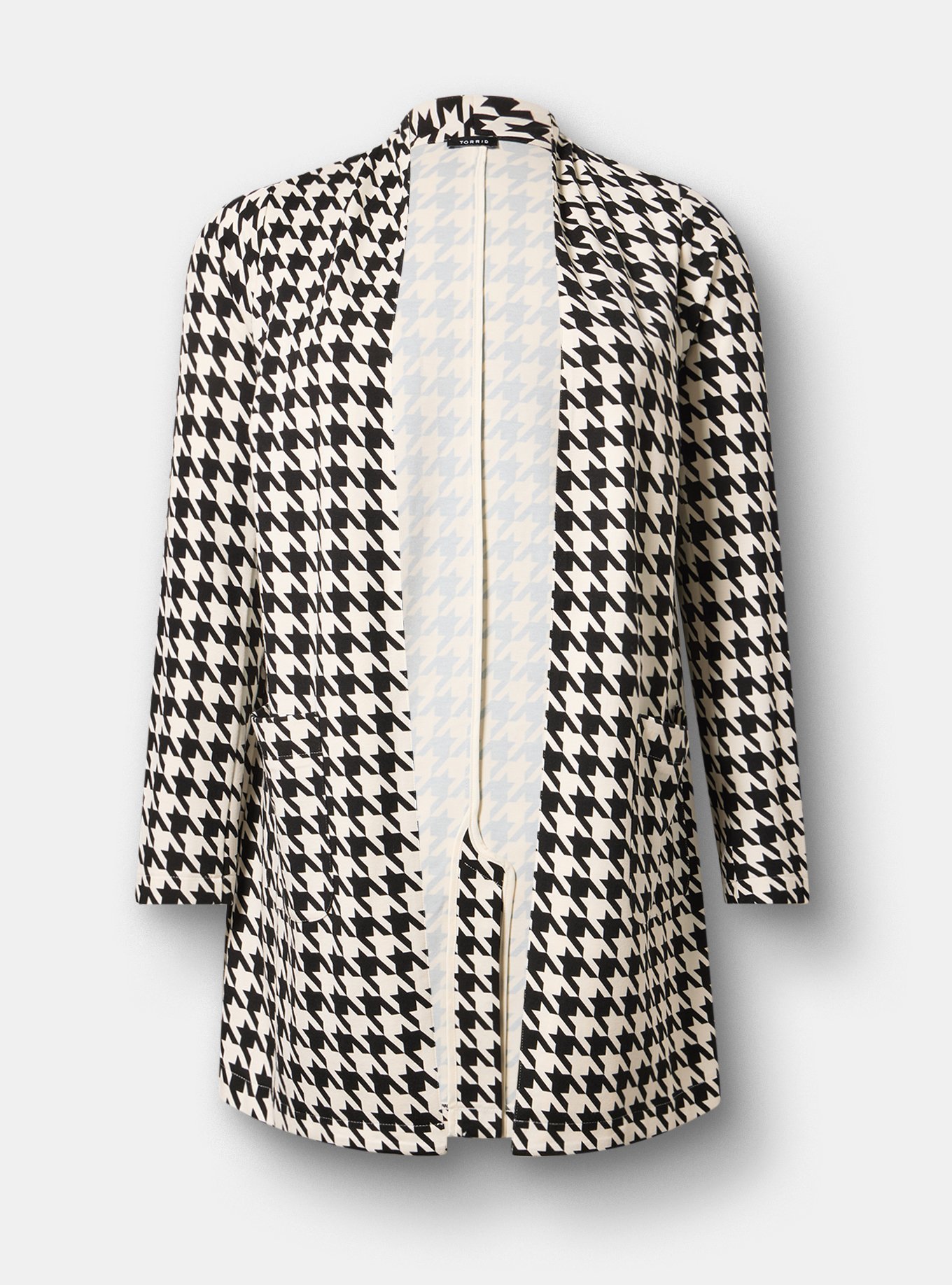 Super Soft Ponte Duster, HARRY HOUNDSTOOTH IVORY, hi-res