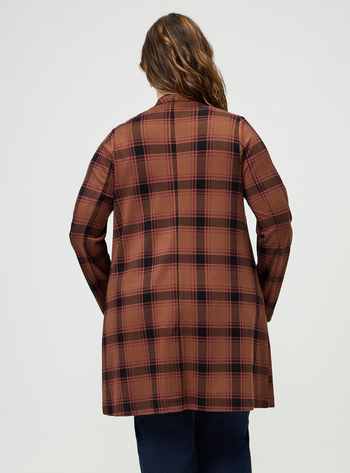 Super Soft Ponte Duster, TALLY PLAID CAPPUCCINO, alternate
