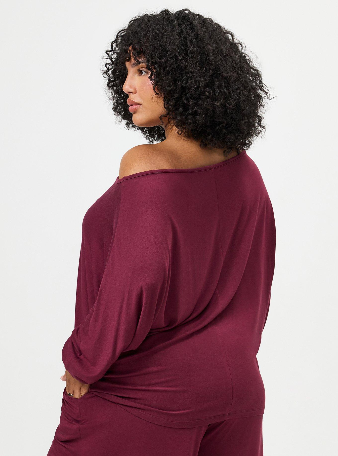 Super Soft Dolman Pullover, MAROON BANNER, alternate