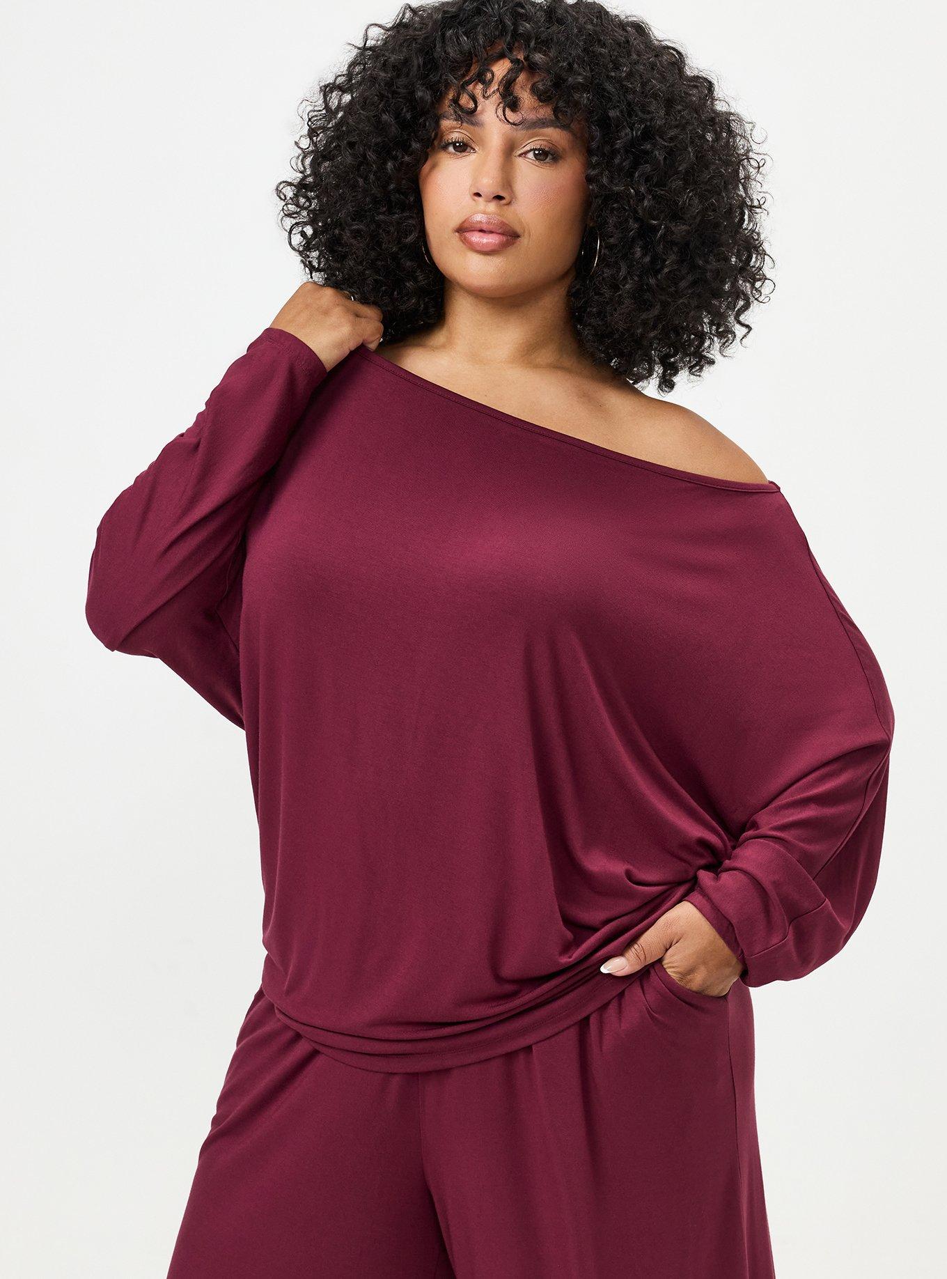 Super Soft Dolman Pullover, MAROON BANNER, alternate