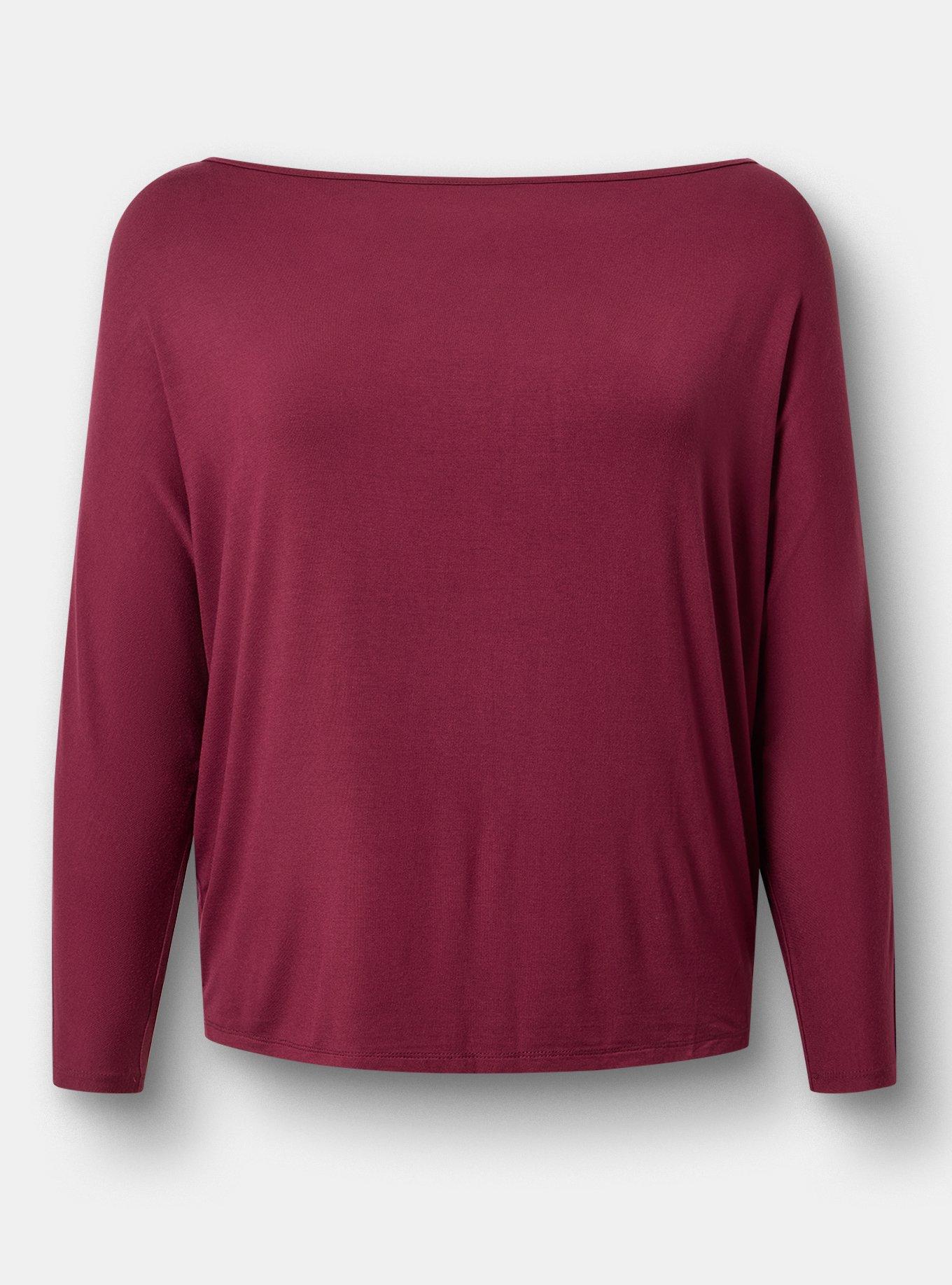 Super Soft Dolman Pullover, MAROON BANNER, flat