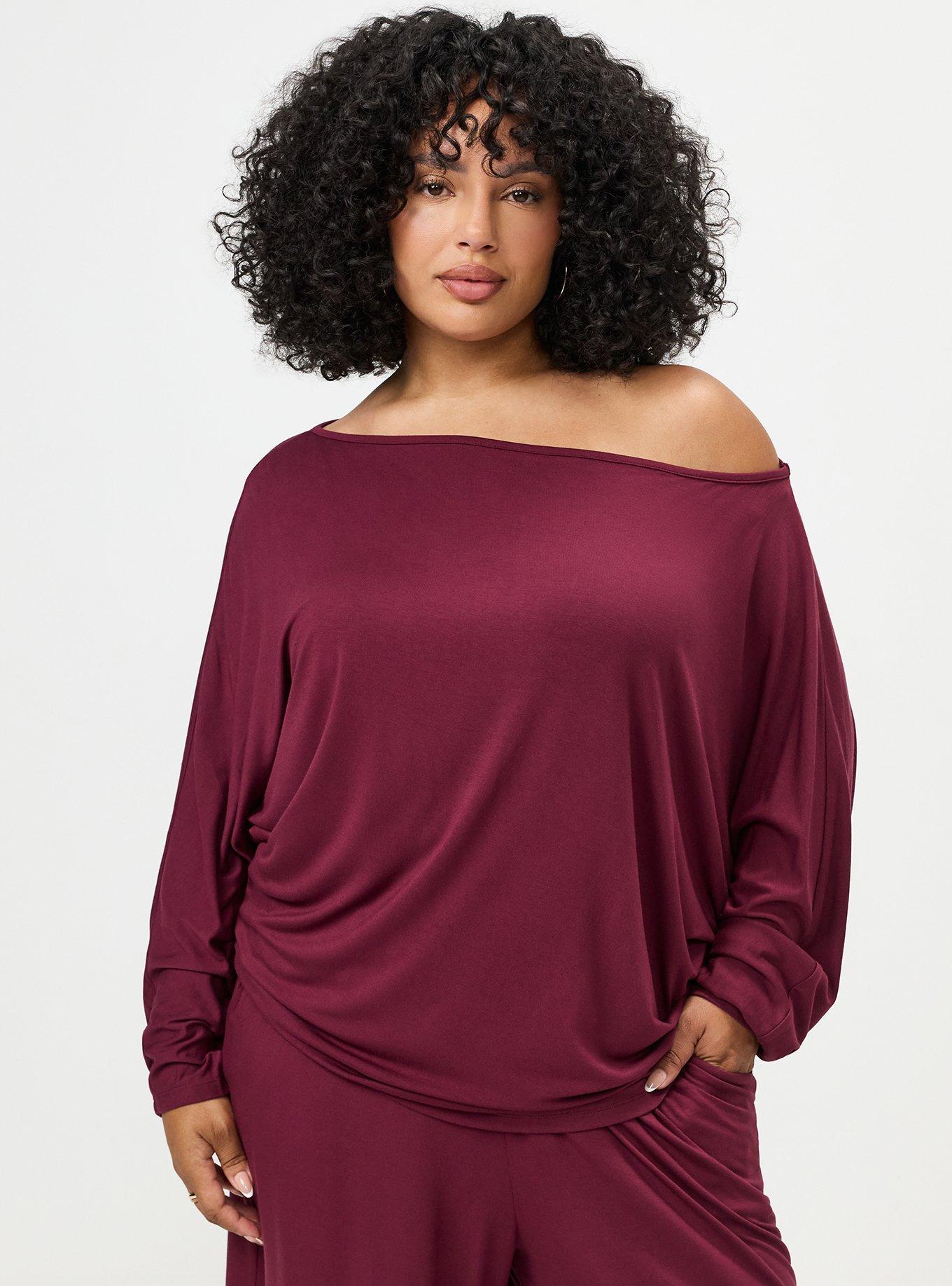 Super Soft Dolman Pullover, MAROON BANNER, hi-res